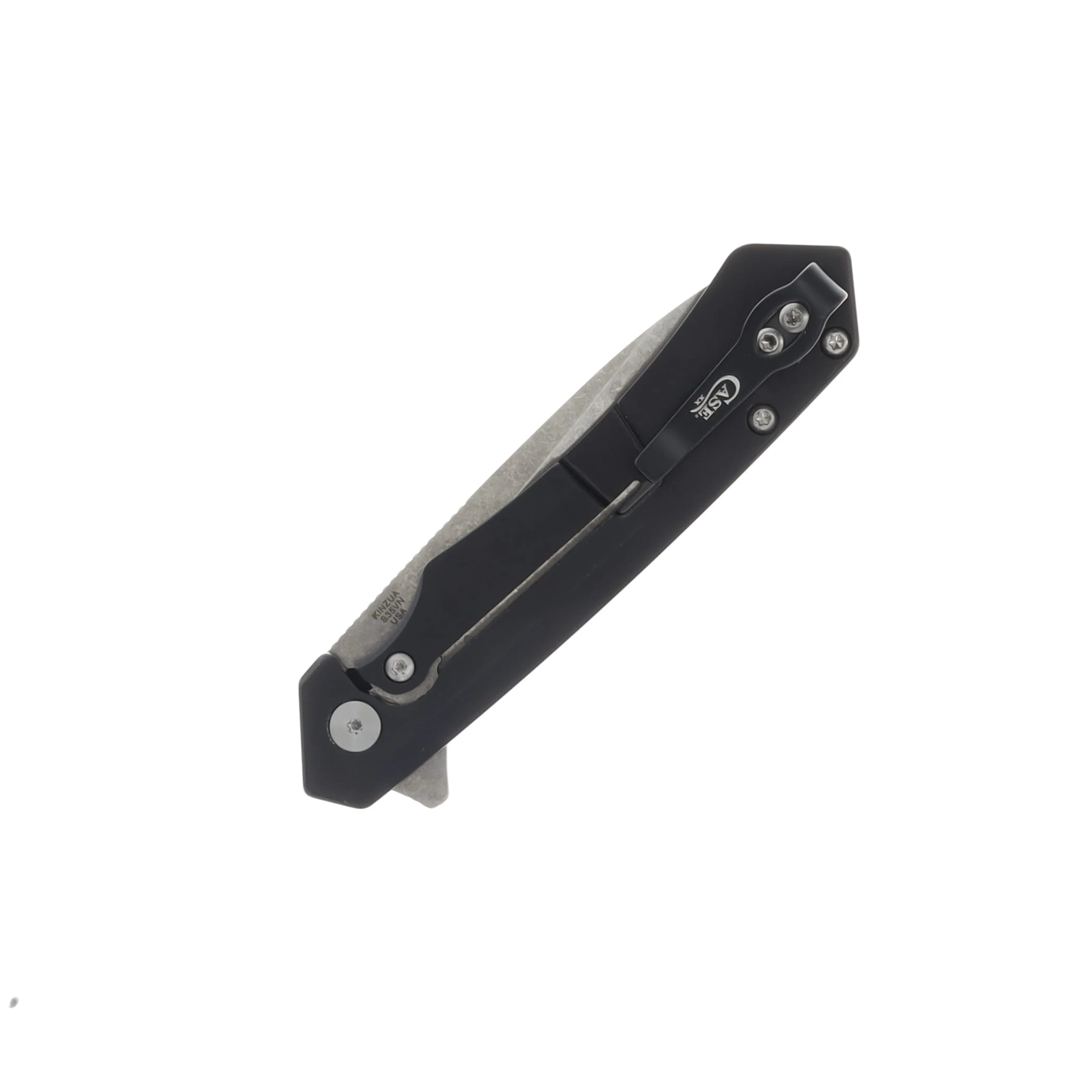 Case Kinzua Black Anodized Al 3.4in Part Serrated Spear Point Blade CA64633 View 4