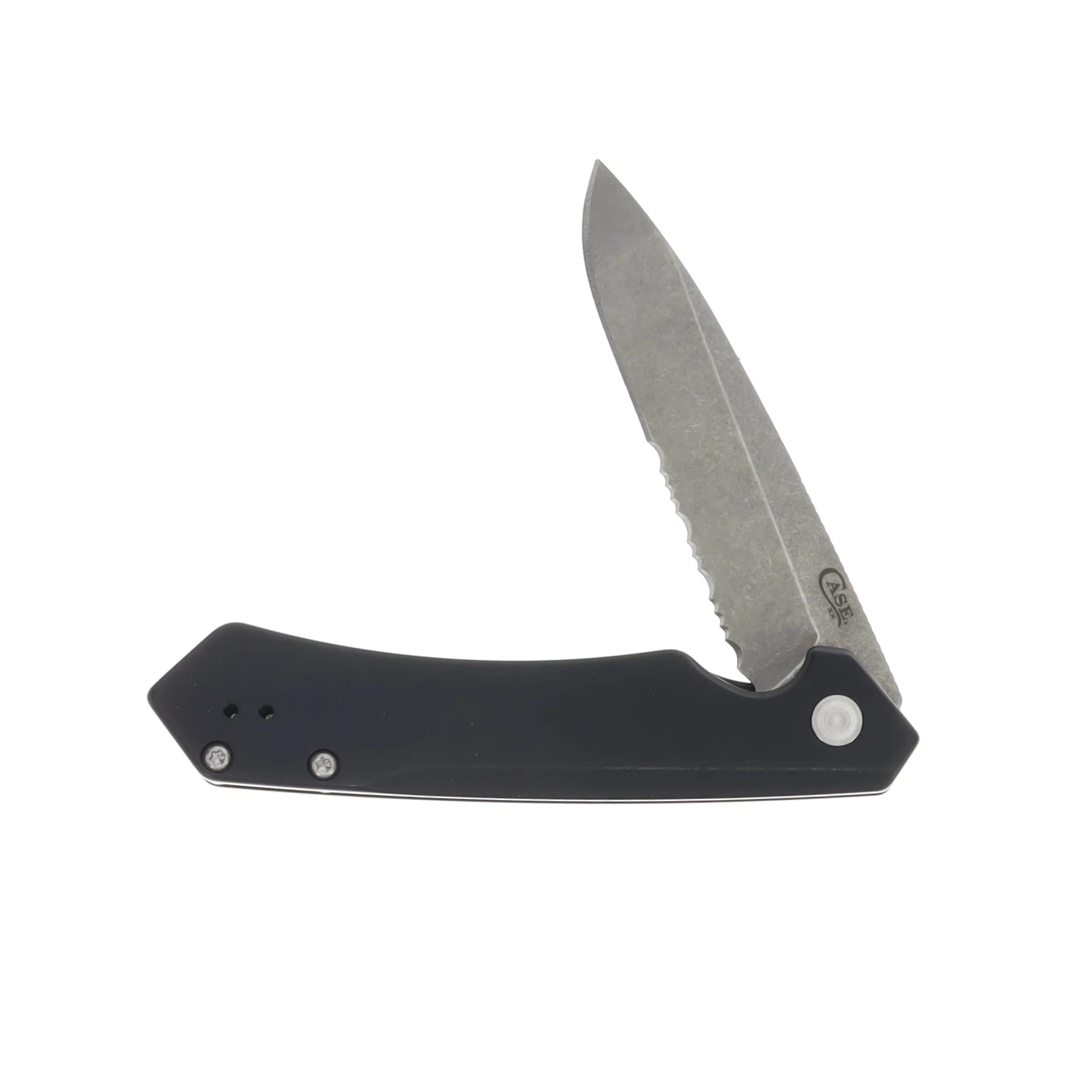 Case Kinzua Black Anodized Al 3.4in Part Serrated Spear Point Blade CA64633 View 3