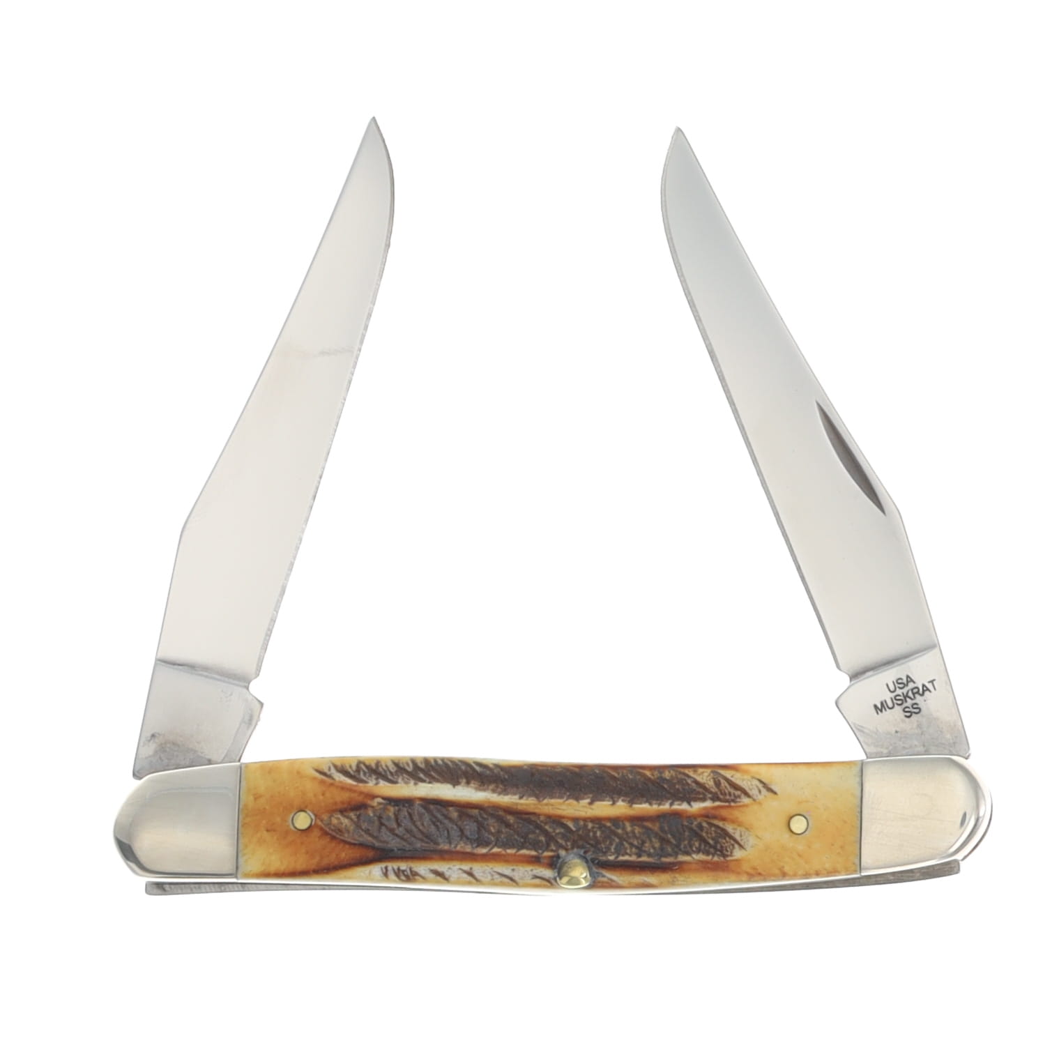 Case XX Muskrat Folding Knife 6.5 Bonestag Jigged CA65346 View 2