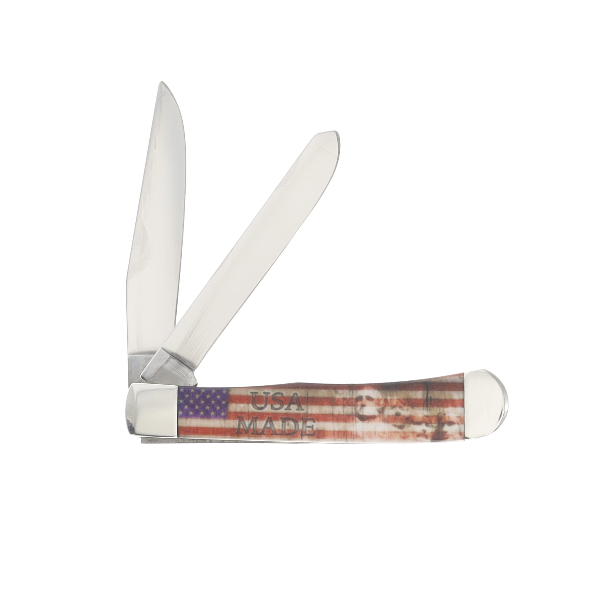 Case XX Trapper Folding Knife Patriotic Smooth Synthetic CA10678 View 2