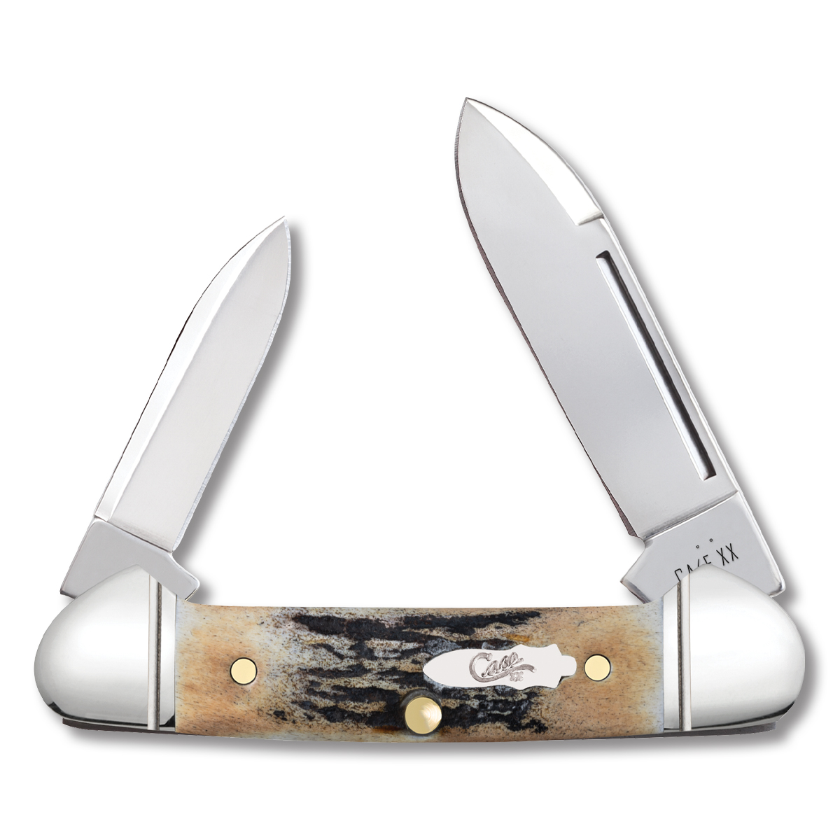 Case XX Baby Butterbean Folding Knife Gift Tin Burnt Stag CA10758 View 1