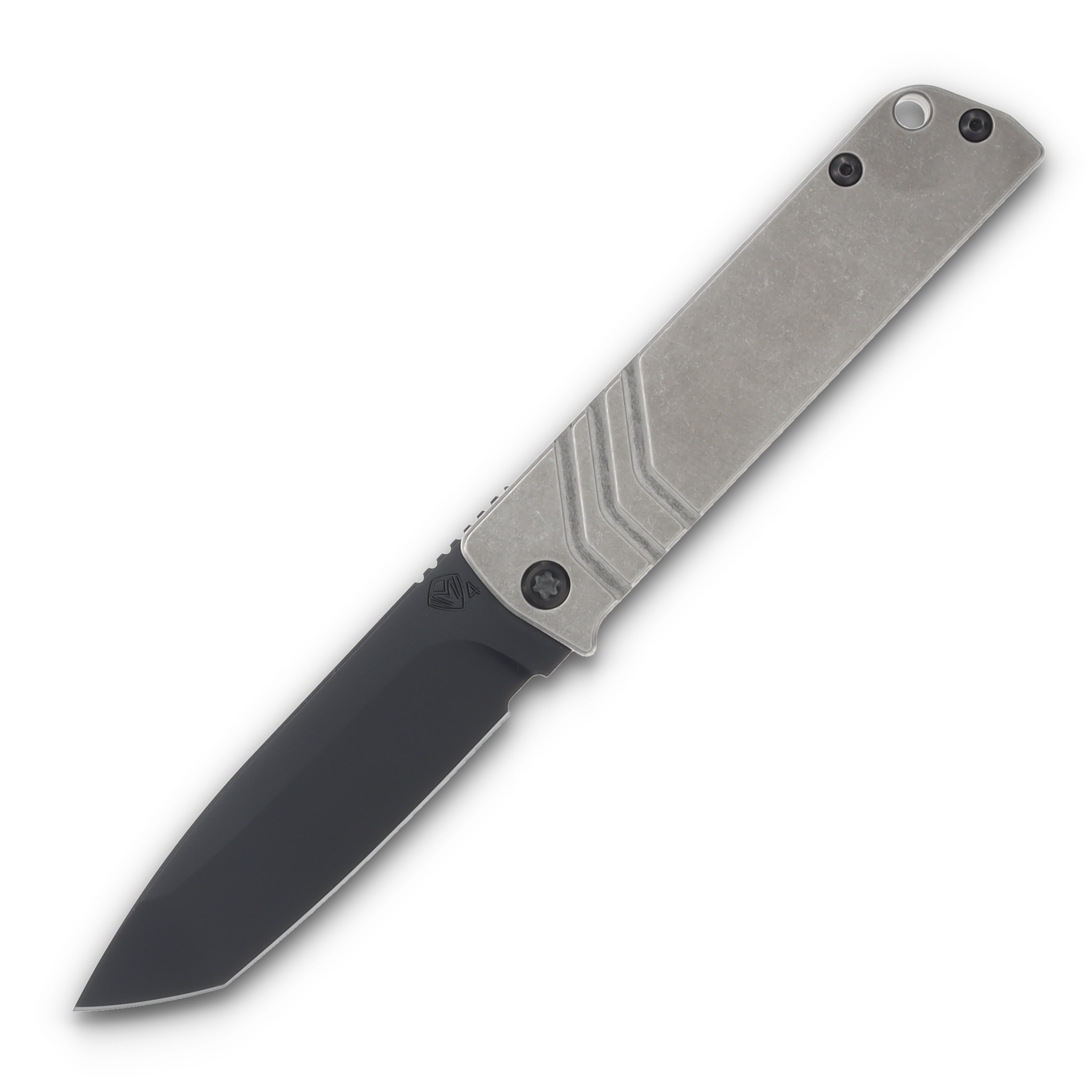 Medford The Antik Old School Tumbled 3.75in Plain Black DLC Tanto Blade MK2144PT-01TM-TPCP-BP View 1