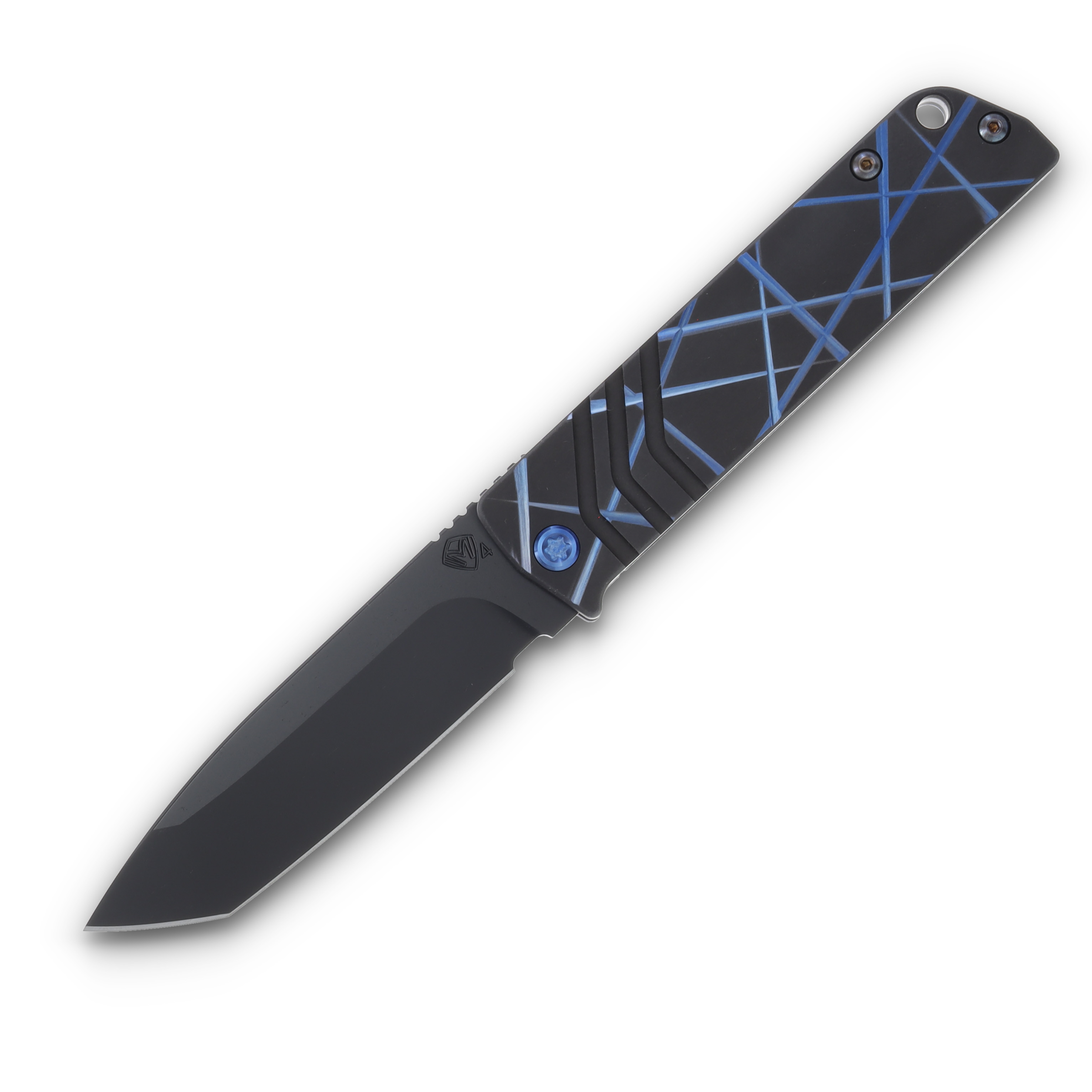 Medford The Antik S45VN DLC Tanto Blade Black w/Blue Laser Tag Handle Blue Hardware/DLC Clip MK2144PT-31A6-T2CP-B2 View 1
