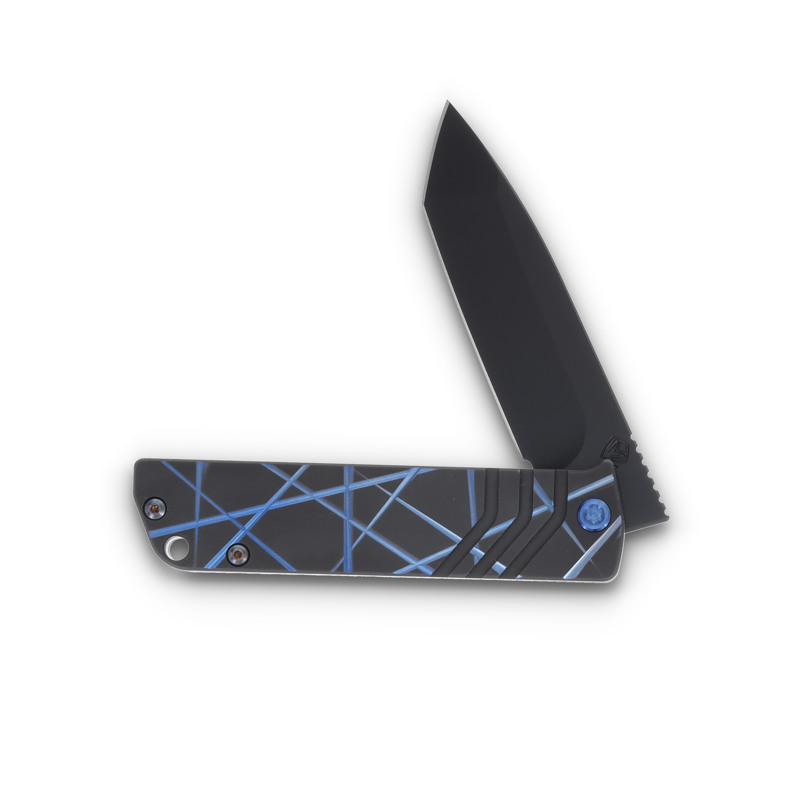 Medford The Antik S45VN DLC Tanto Blade Black w/Blue Laser Tag Handle Blue Hardware/DLC Clip MK2144PT-31A6-T2CP-B2 View 4
