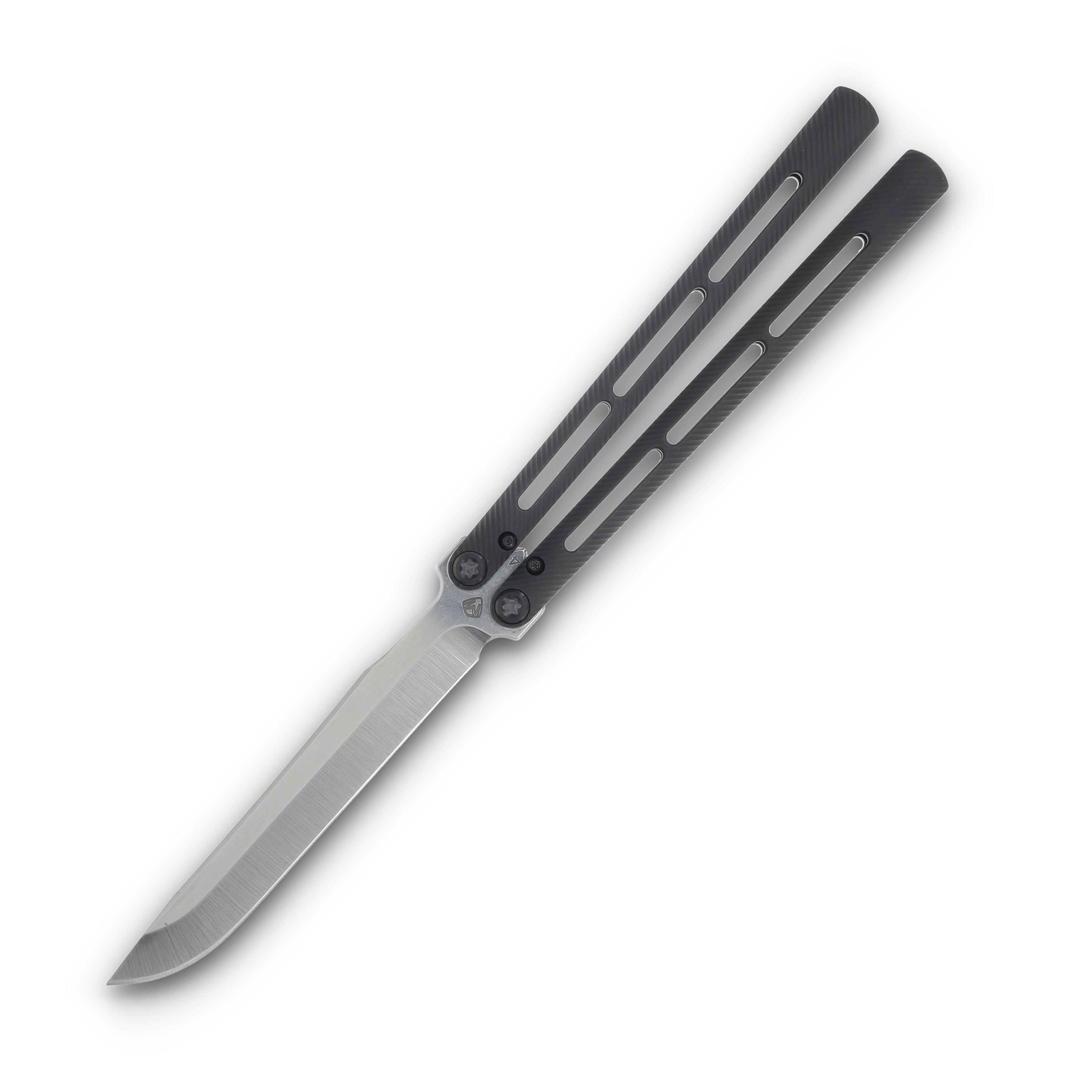 Medford Viceroy Butterfly Knife S45VN Drop Point Blade Blk W/Silver Flats Handle Blk Hardware MK2164TD-31A6-TPQ3-Q4 View 1