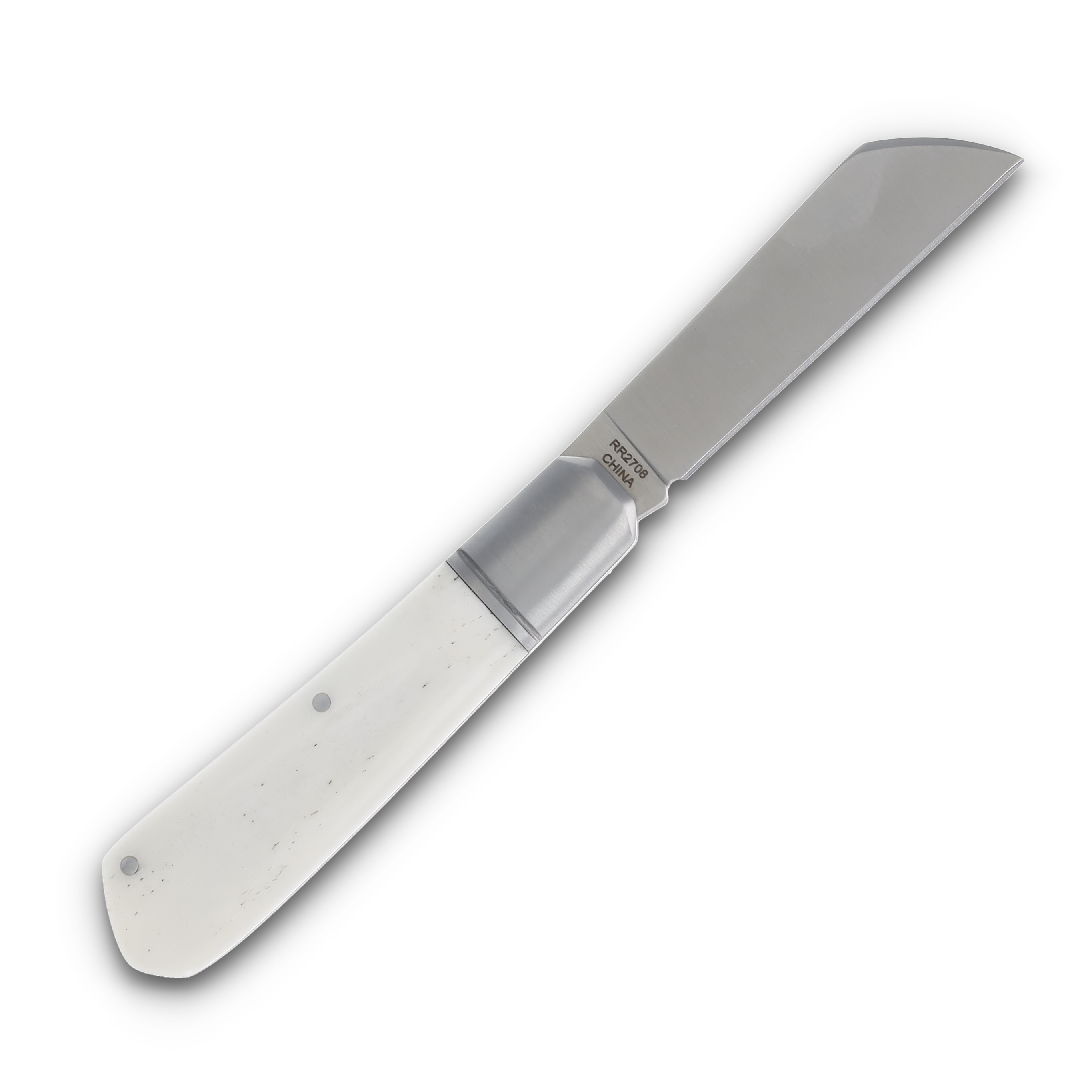 Rough Rider White Smooth Bone Sheepsfoot Barlow with Arrowhead Shield RR2708 View 2