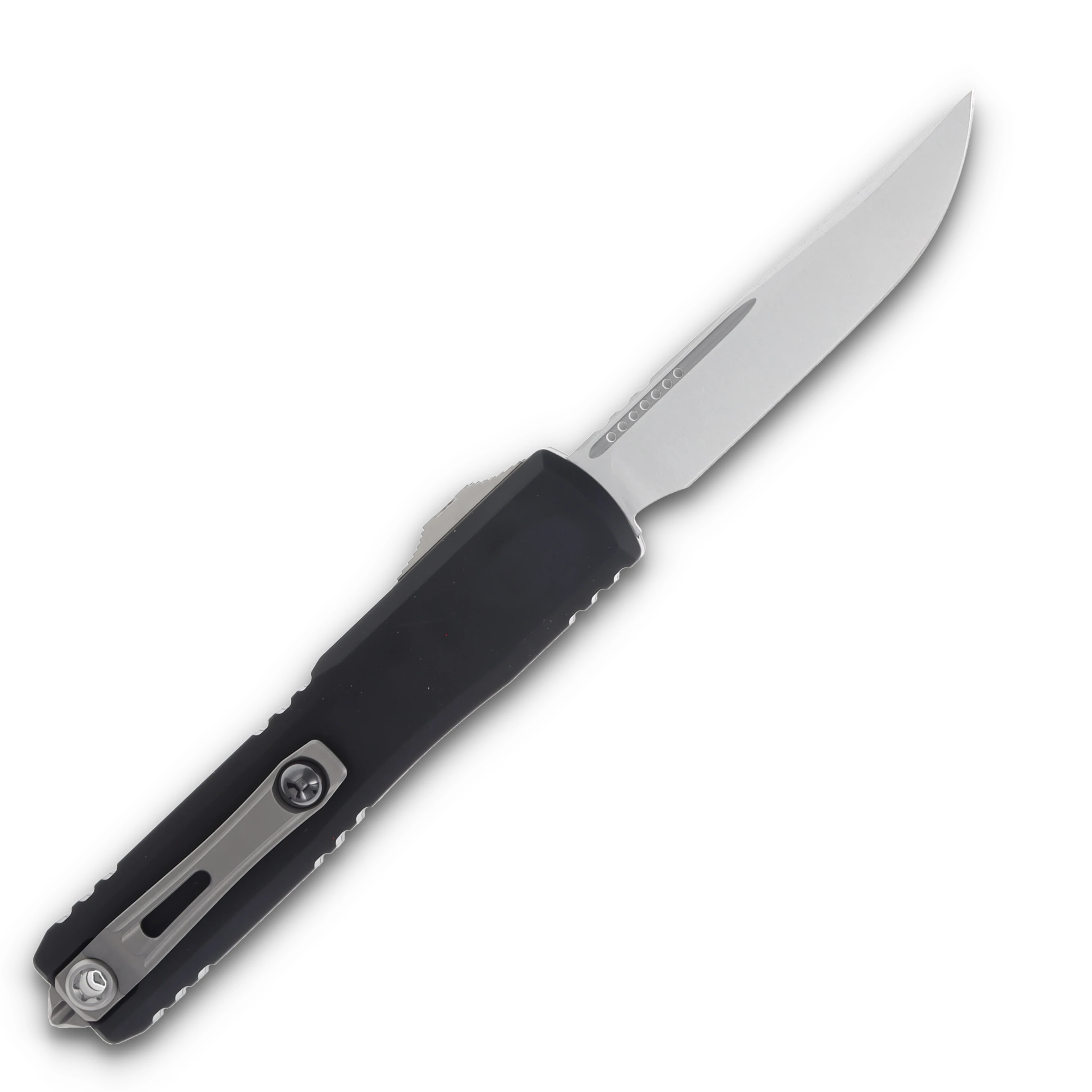 Microtech Ultratech GEN III ZBP OTF Auto Black 3.55in Stonewash Drop Point Blade AUMT112110 View 2