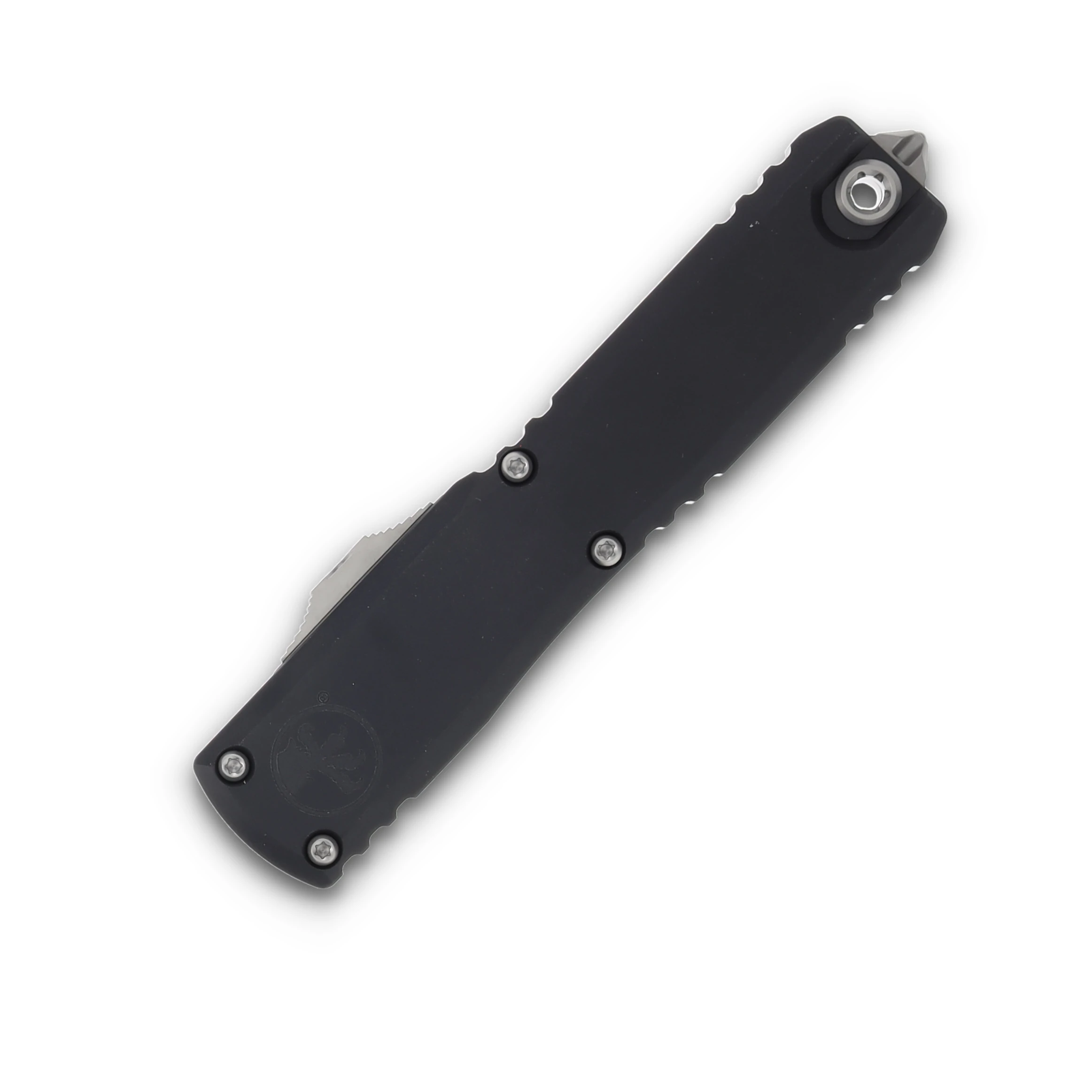 Microtech Ultratech GEN III ZBP OTF Auto Black 3.55in Stonewash Drop Point Blade AUMT112110 View 3