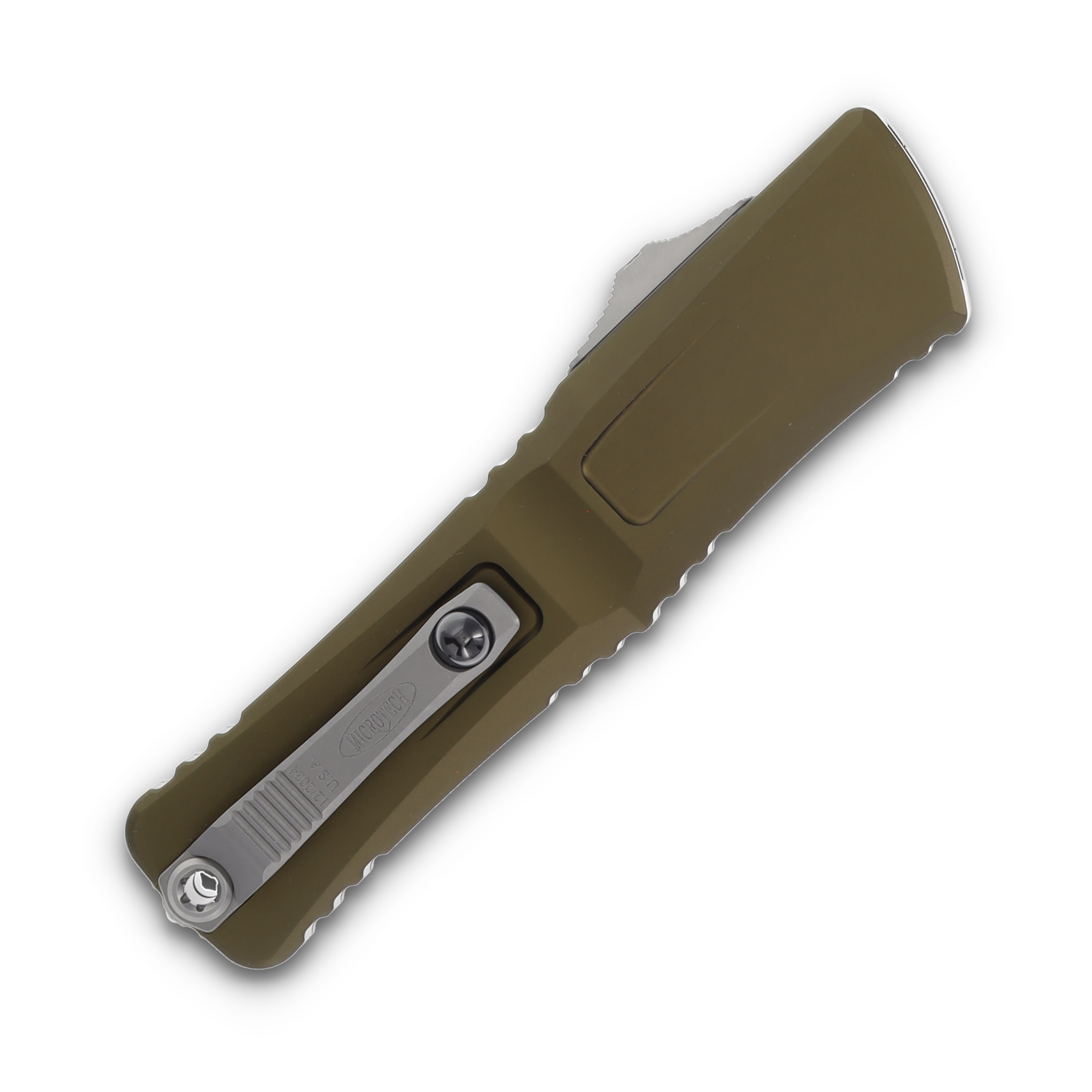 Microtech Combat Troodon Gen III D/E OTF OD Green 4.0in SW Full Serrated Tanto AUMT114412OD View 4