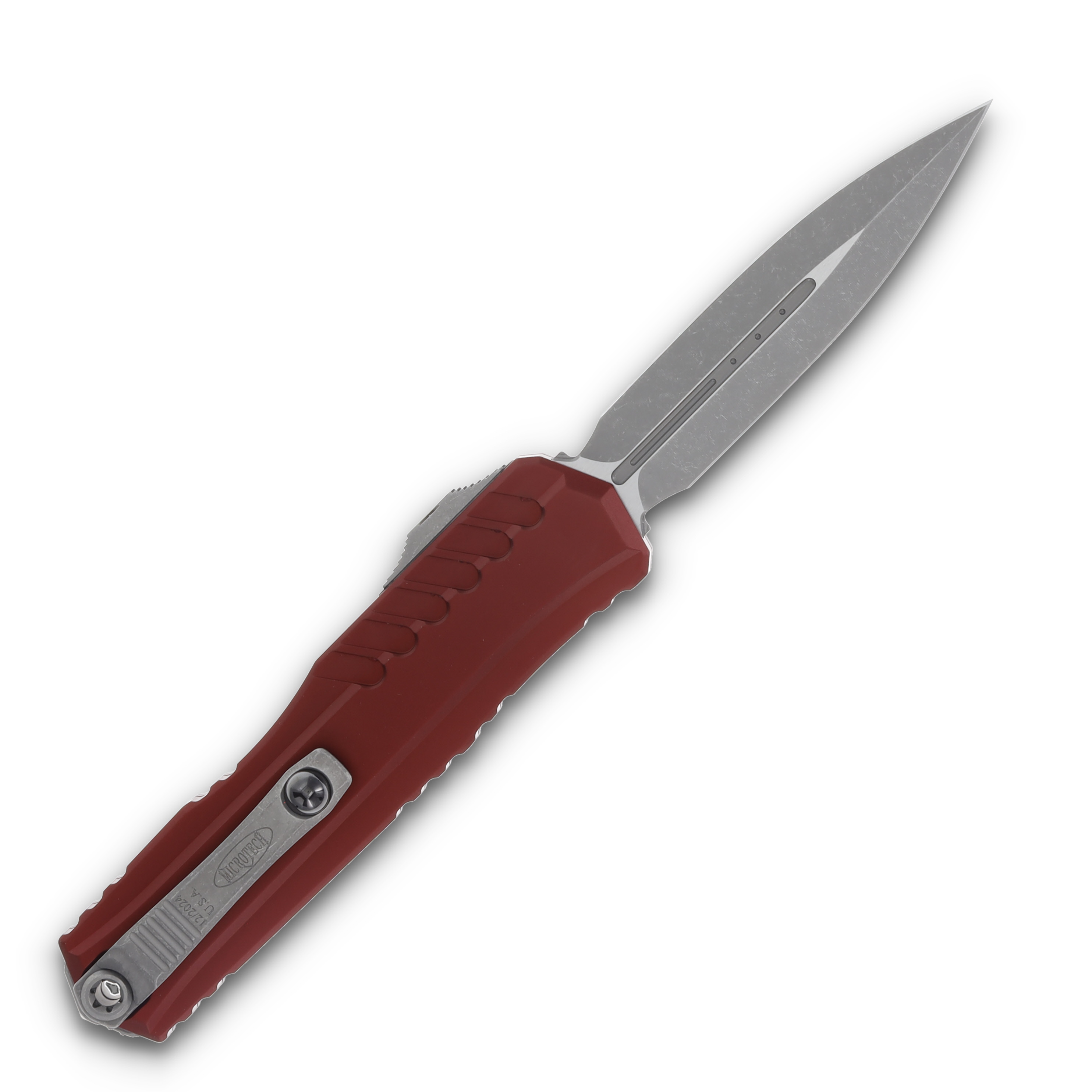 Microtech Cypher II D/E OTF Auto Knife Merlot Al 3.5in Apocalyptic Dagger AUMT124210APMR View 2