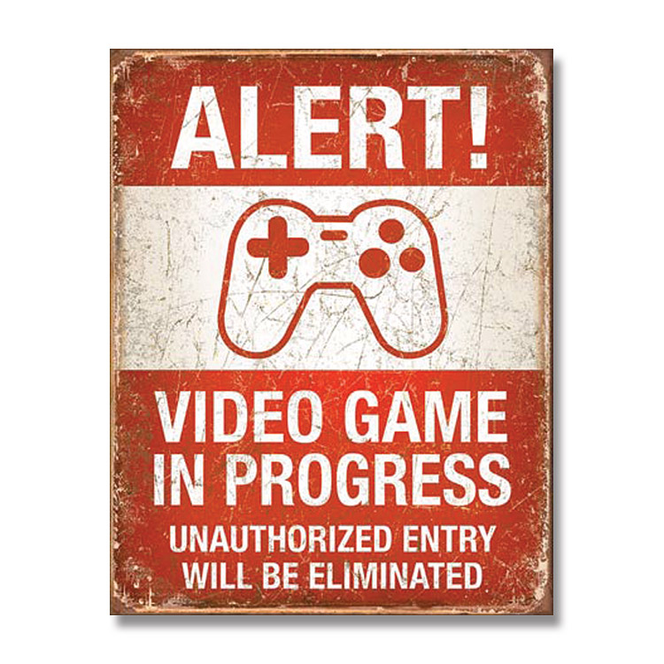 Video Game in Progress Tin Sign SG2037 View 1
