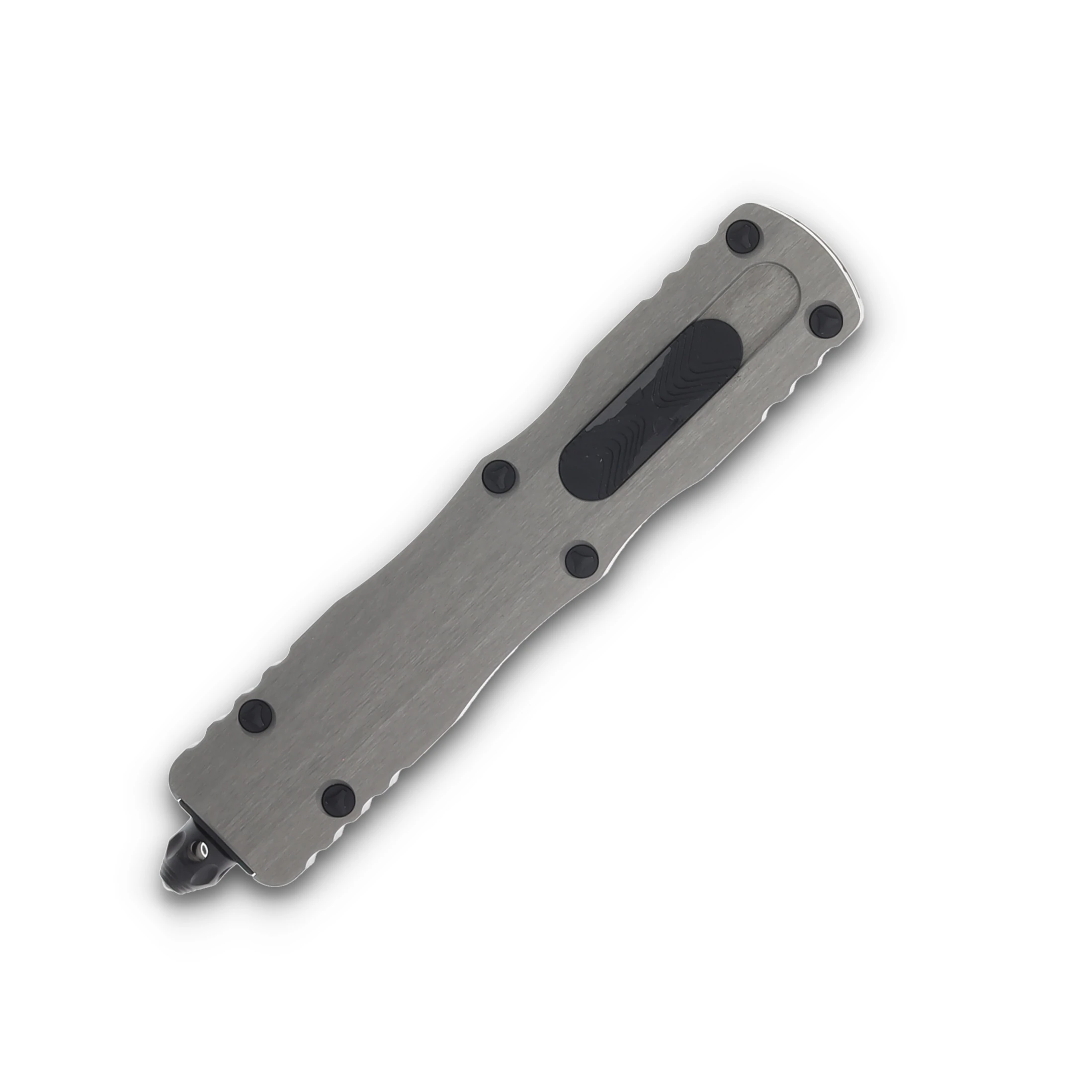 Microtech Dirac Delta D/E OTF Knife Natural Clear Al (3.75" Black Partial Serrated) AUMT2272NC View 5