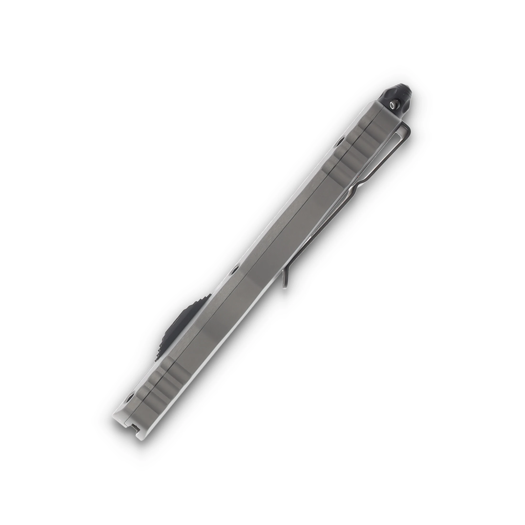 Microtech Dirac Delta D/E OTF Knife Natural Clear Al (3.75" Black Partial Serrated) AUMT2272NC View 6