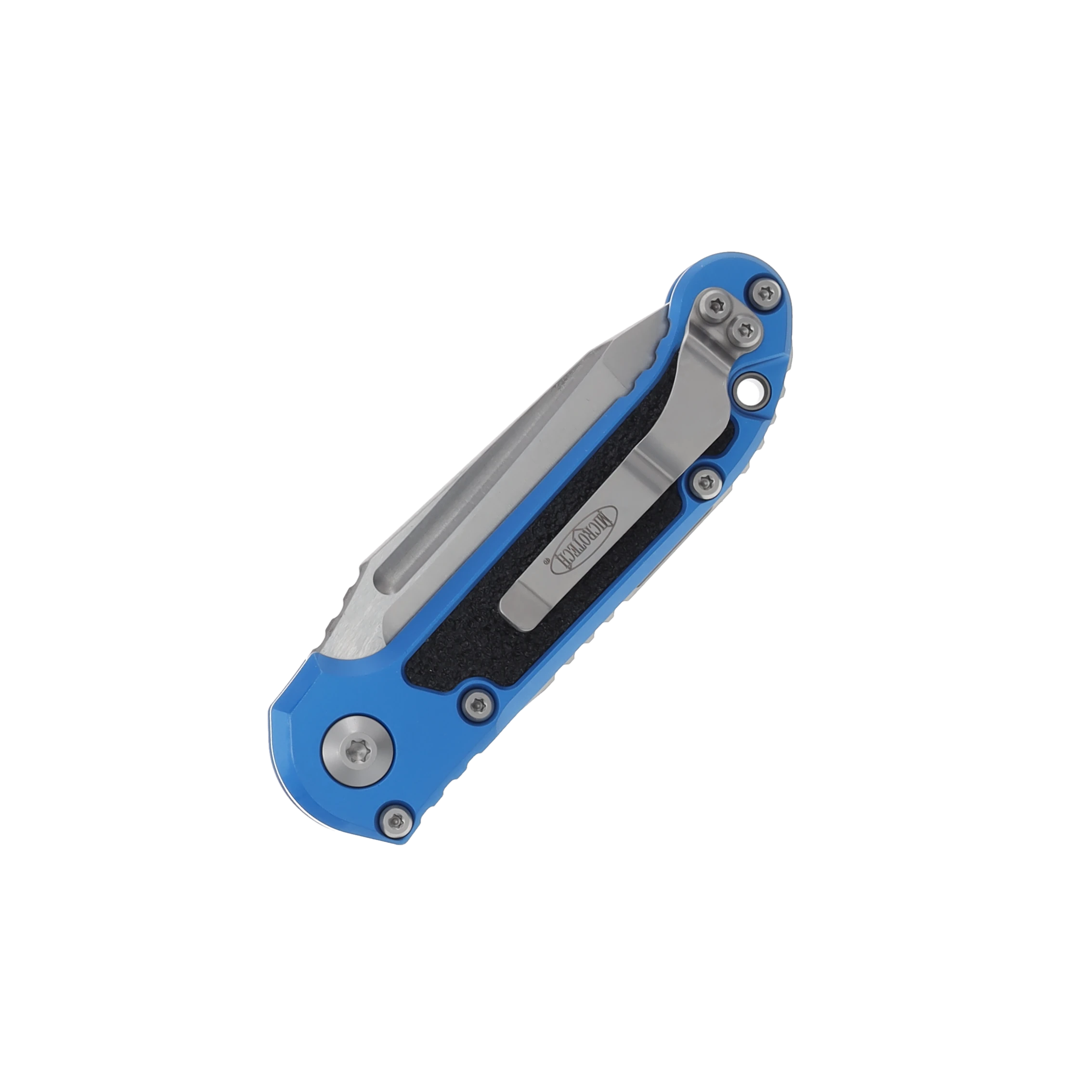 Microtech LUDT Gen III Blue Auto Knife 3.5in P/S Stonewash Tanto Blade AUMT113611BL View 4