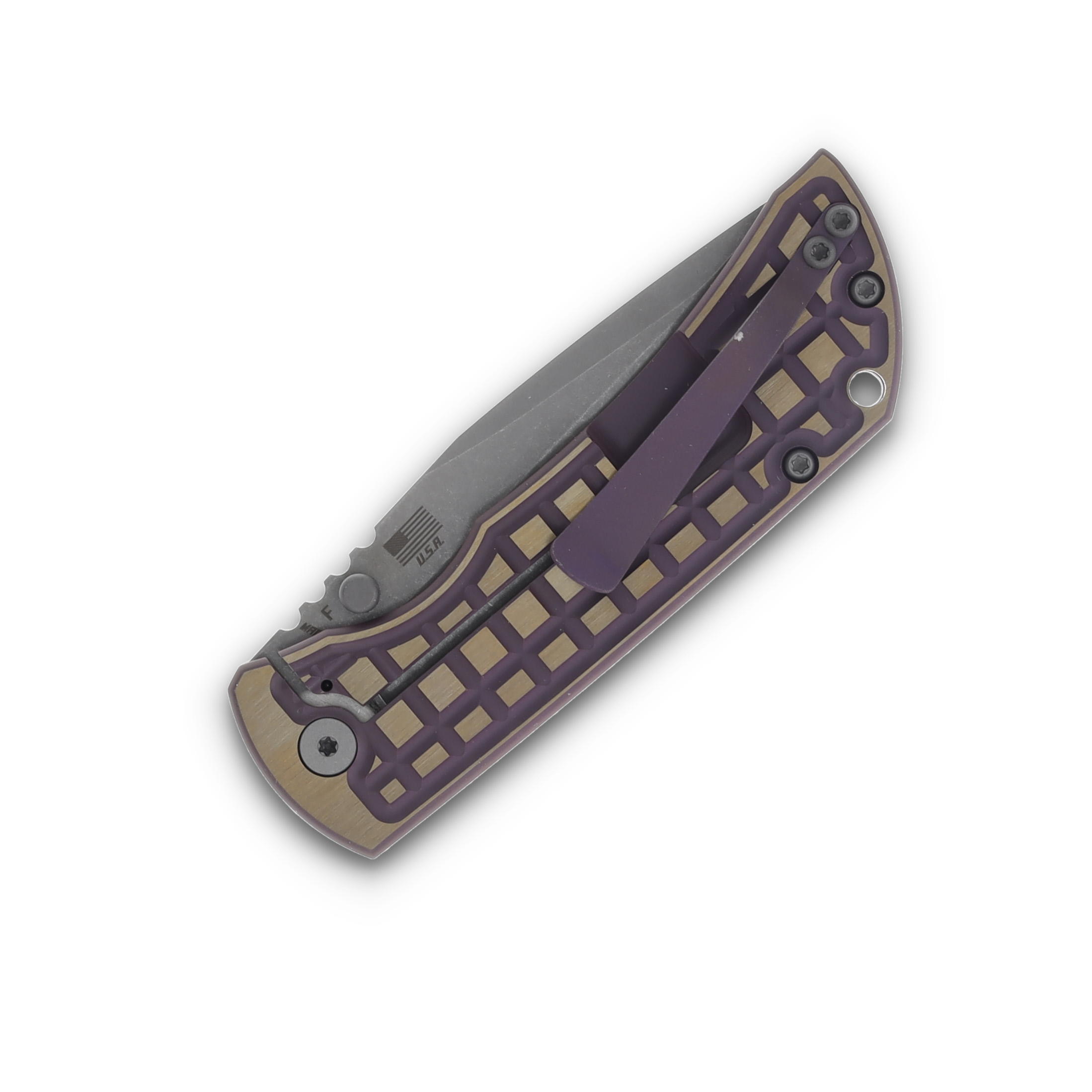 McNee's SMKW Exclusive MAC2 3.5 Purple/Bronze 2 Tone Frag-Patterned Folding Knife MCNPMMAC235G2FPRPBRZ View 6