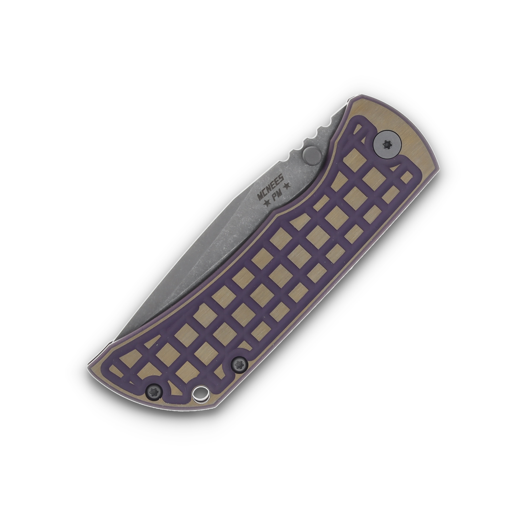 McNee's SMKW Exclusive MAC2 3.5 Purple/Bronze 2 Tone Frag-Patterned Folding Knife MCNPMMAC235G2FPRPBRZ View 5