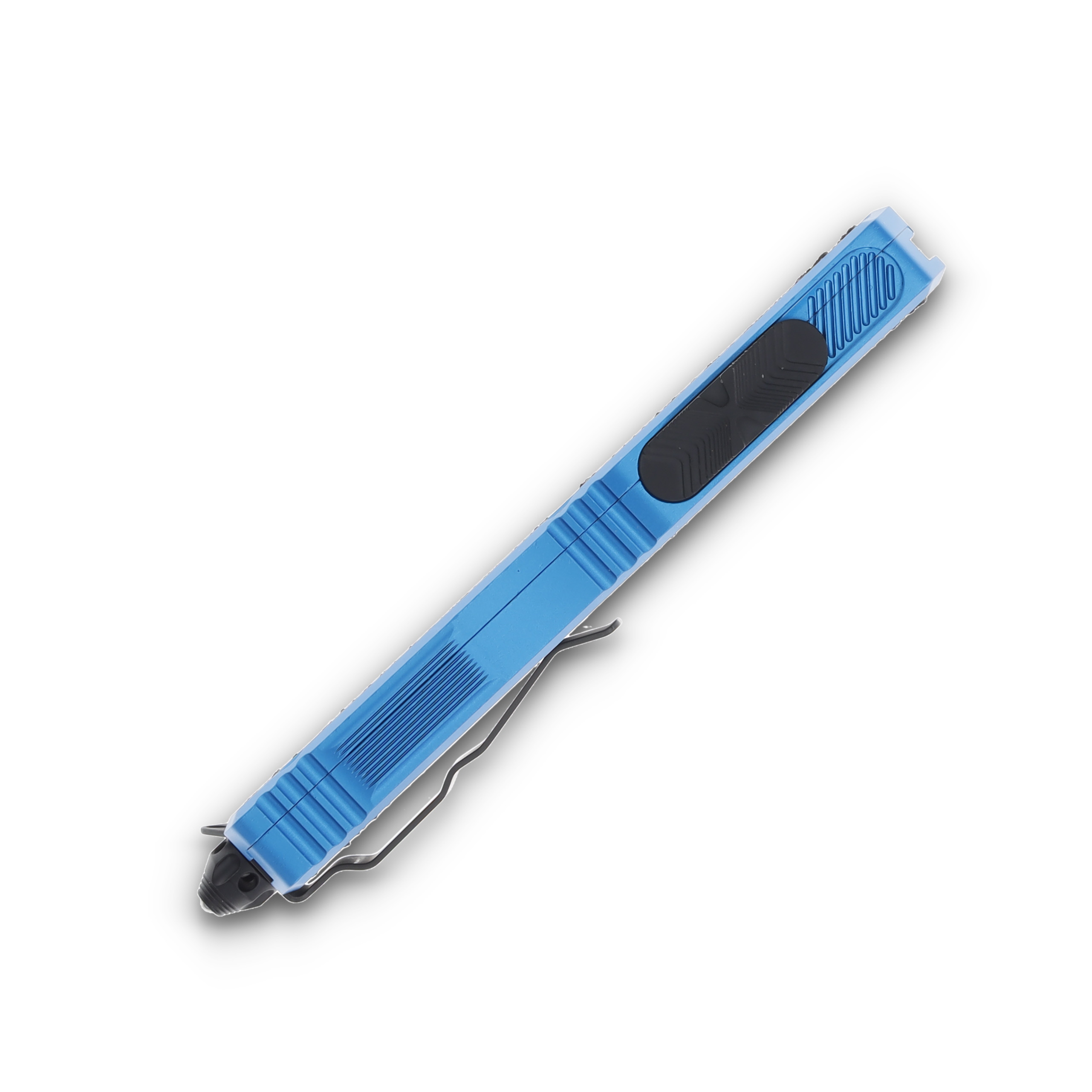 Microtech Scarab II Gen III OTF Blue 3.88in Partial Serrated Black Drop Point AUMT12782BL View 5