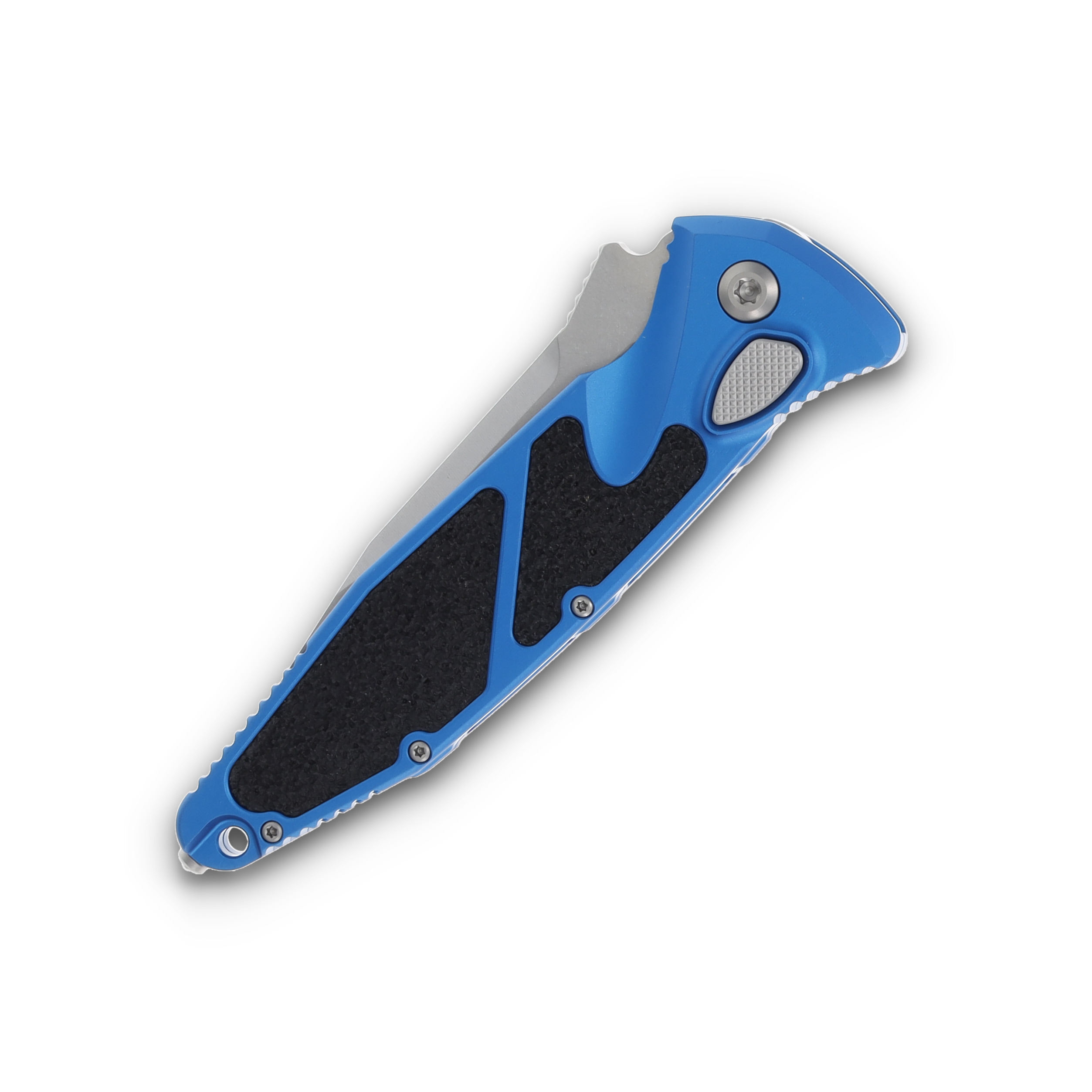 Microtech Socom Elite Auto Knife Blue 3.98in Stonewash PS Clip Point AUMT160A11BL View 3