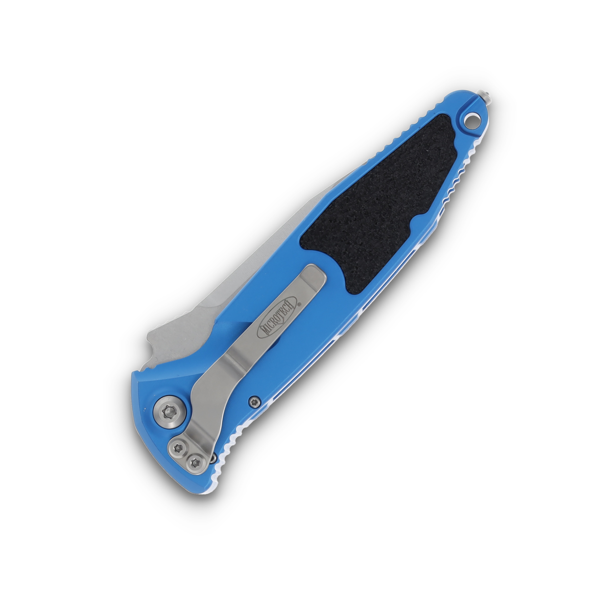 Microtech Socom Elite Auto Knife Blue 3.98in Stonewash PS Clip Point AUMT160A11BL View 4
