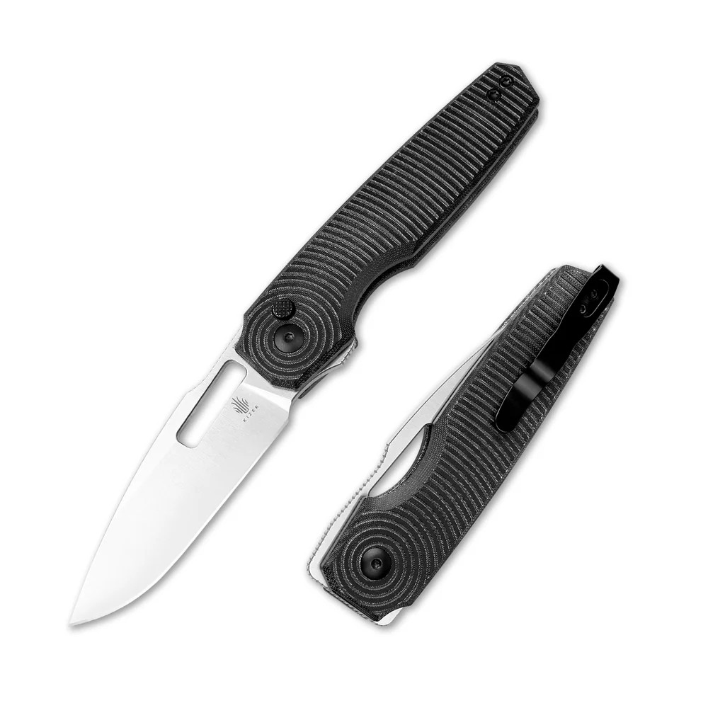 Kizer Dogfish Folding Knife Black Micarta 3.14in Satin Drop Point V3640A1 View 2
