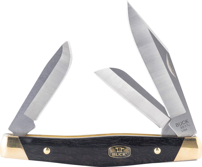 Buck Stockman Folding Knife Ebony Wood Boxed BU14110 View 1