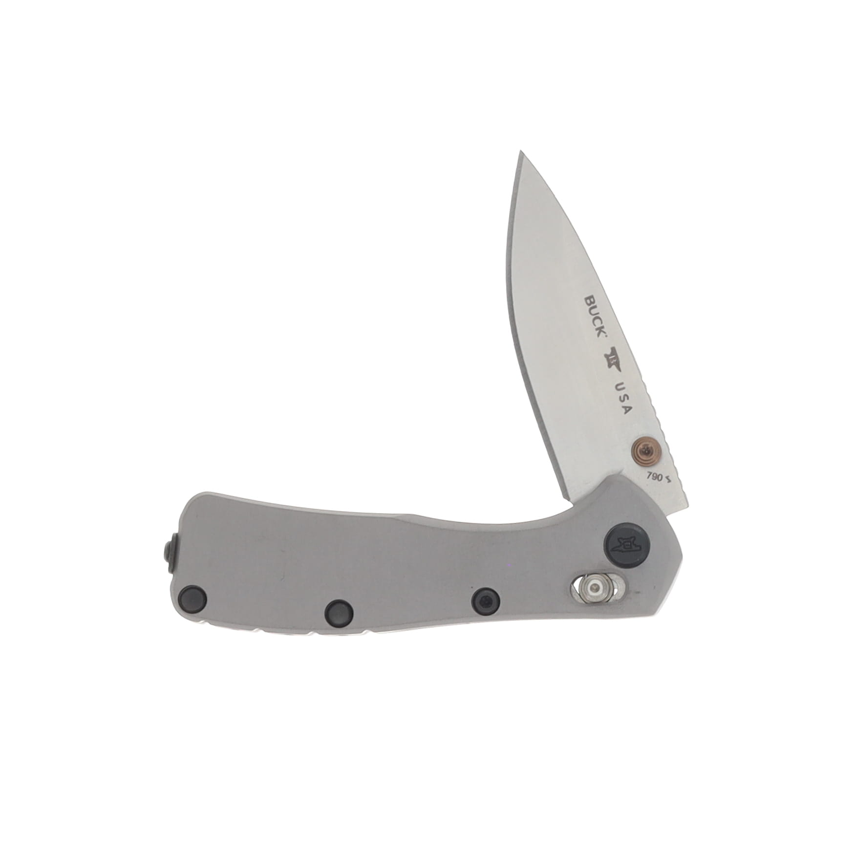 Buck Mini Range Elite Folding Knife Gray 2.62in Plain Satin Drop Point BU13907 View 3
