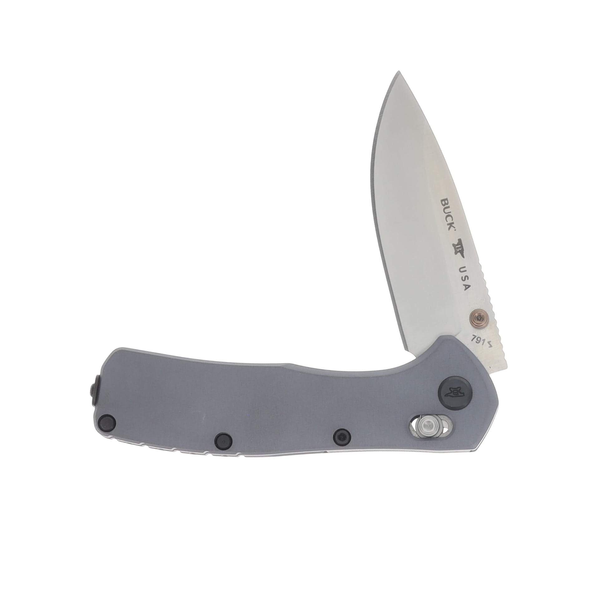 Buck Range Elite Folding Knife Gray 3.37 Inch Plain Satin Drop Point BU13916 View 3