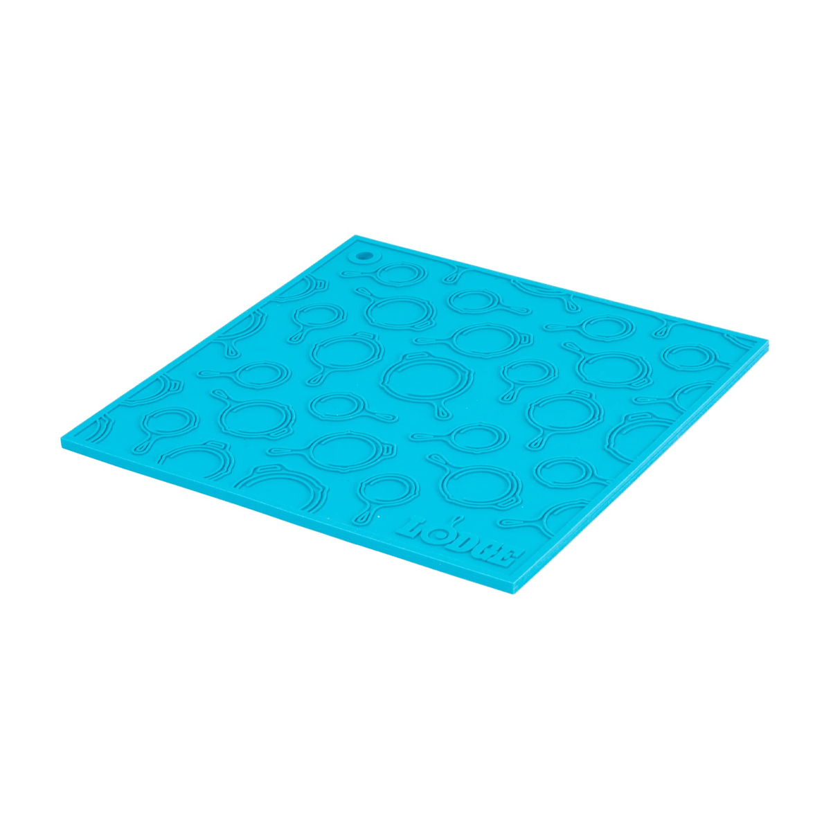 Lodge Square Silicone Trivet Turquoise 7 Inch with Skillet Pattern AS7SKT35 View 1
