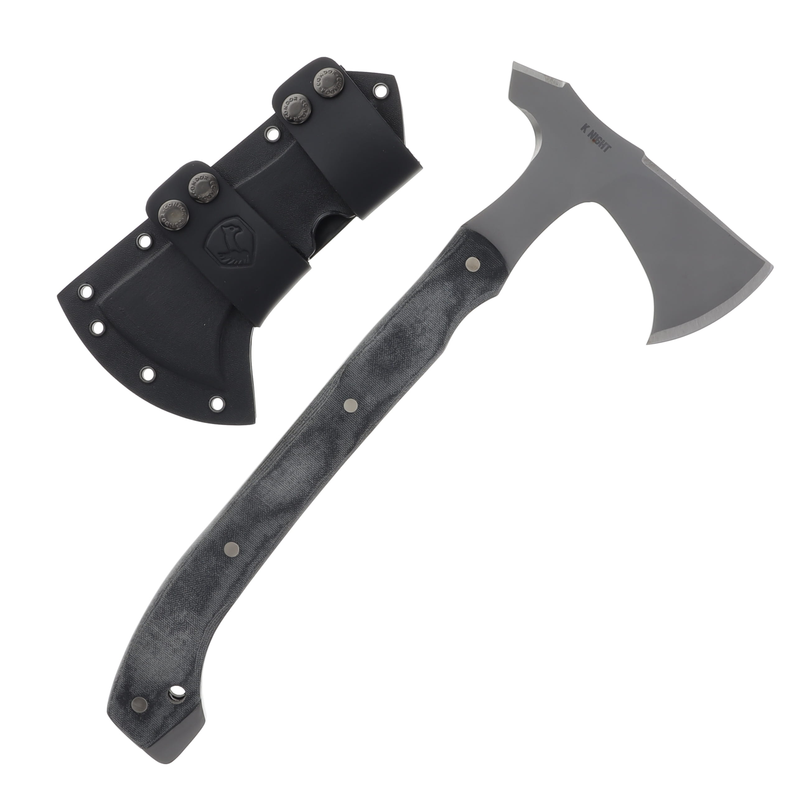 Condor K-Night Tomahawk Grey and Black Micarta 15.63in CTK61754 View 2