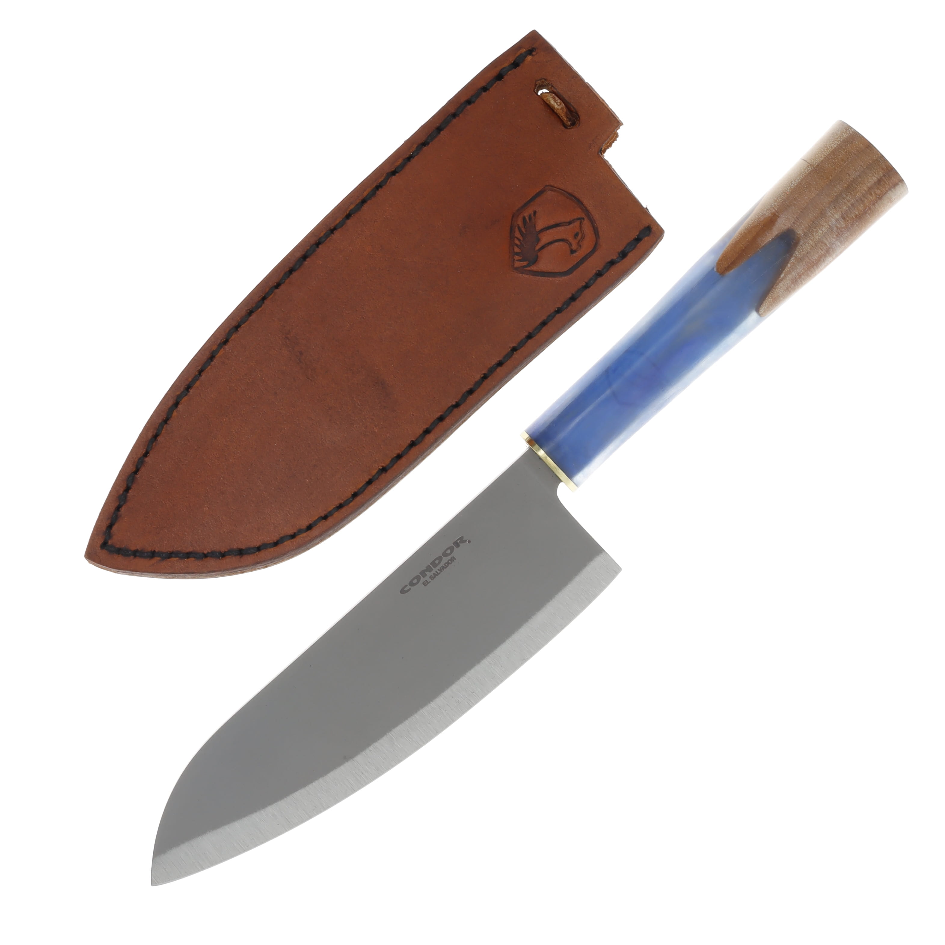 Condor Shefu Fixed Blade Kitchen Knife Hickory/Blue Epoxy Resin CTK65012 View 1