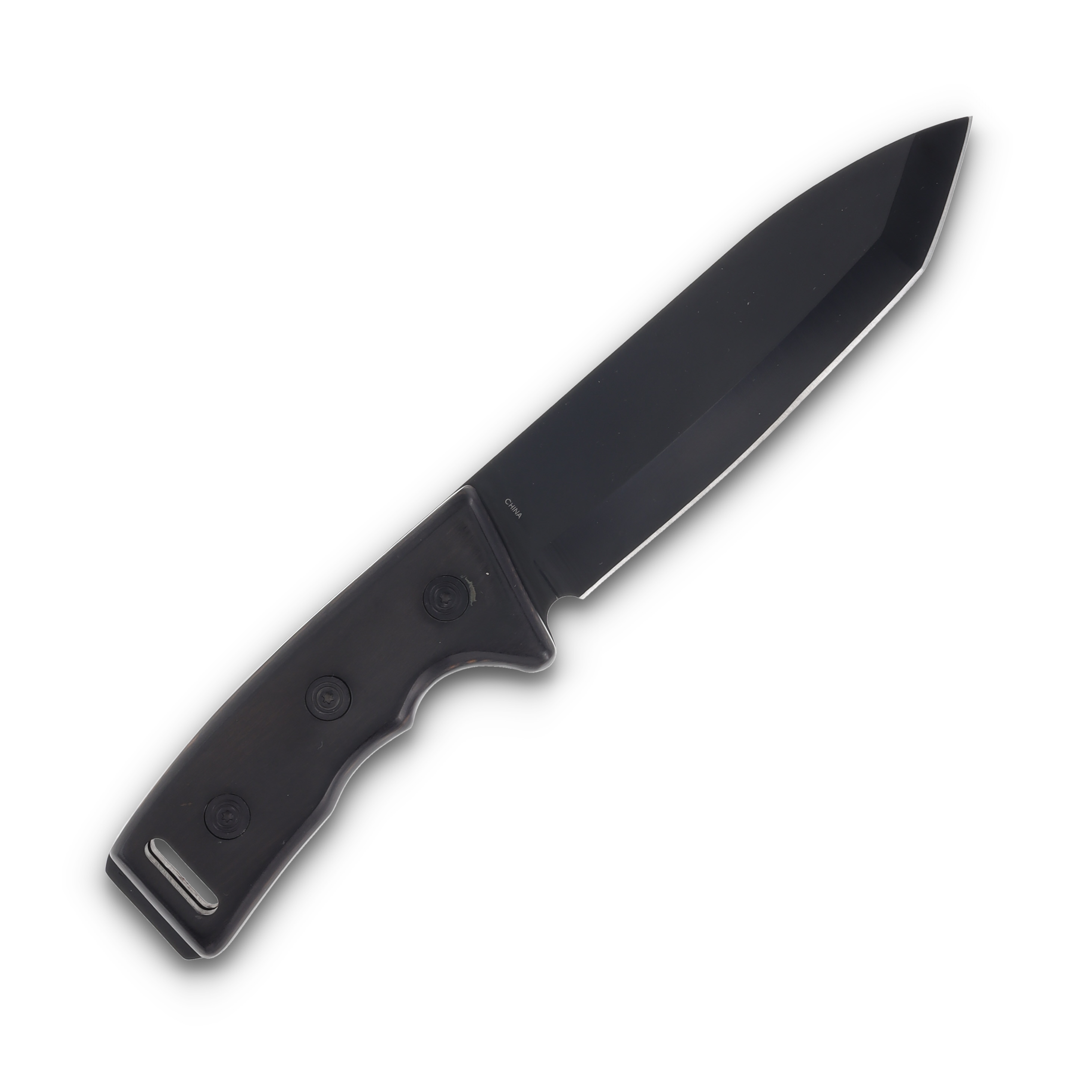 Frost Black Special Defense Bowie Knife 5.5 Inch Plain Black Tanto FR18325 View 1