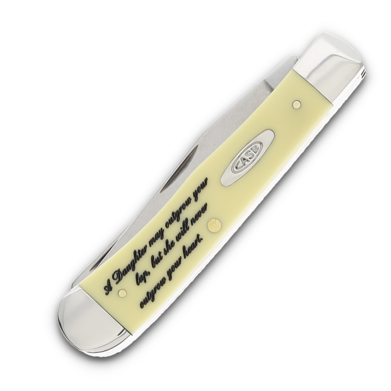 Case XX Father/Daughter Smooth Yellow Synthetic Trapper Folding Knife CATFDY View 6