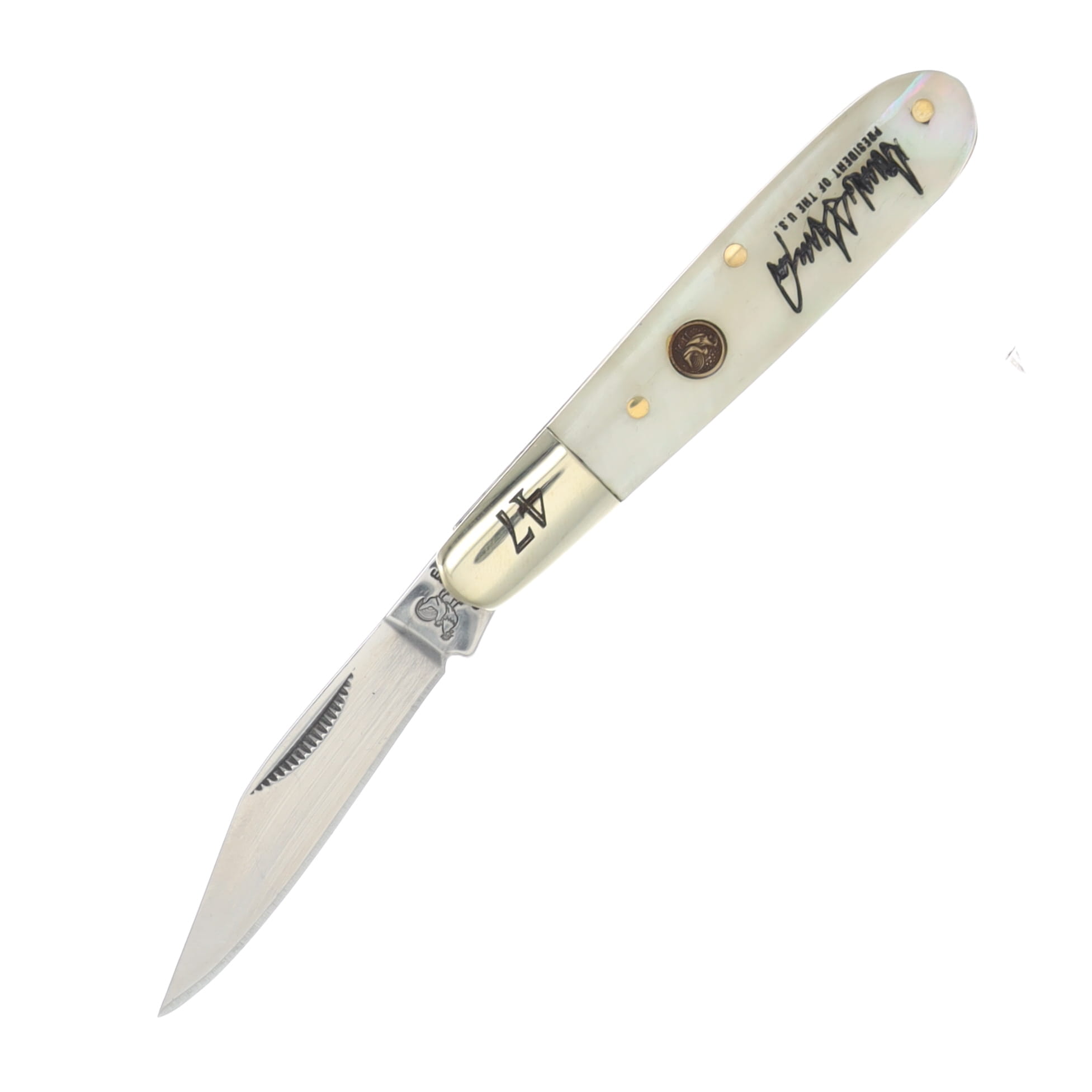 Hen & Rooster Donald Trump 47th President '37 Ford Truck-H&R MOP Mini Barlow Folding Knife HRPUDT View 14