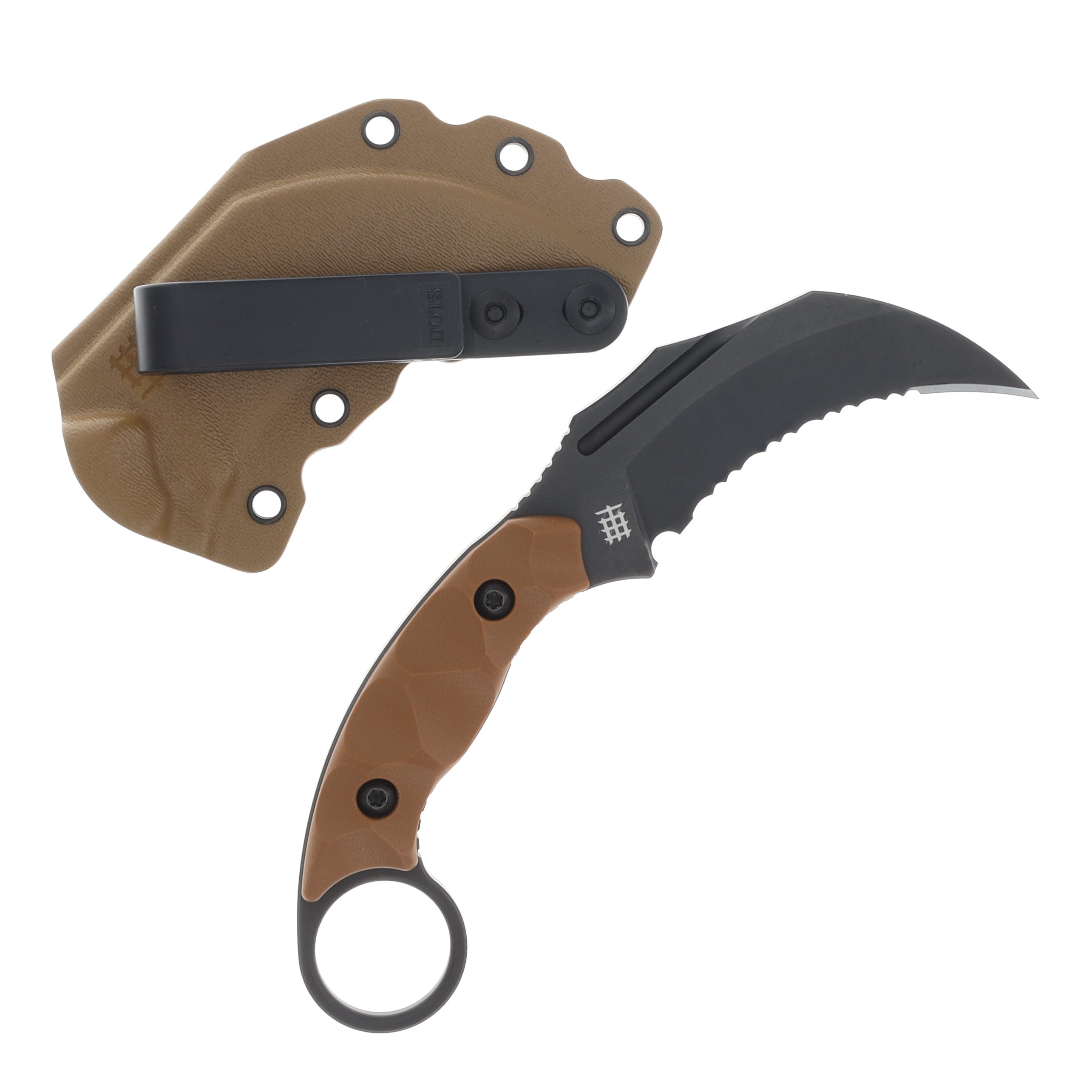 Halfbreed Blades Close Quarters Combat Talon Fixed Blade Partially Serrated Dark Earth CQB02PSDEK340 View 2