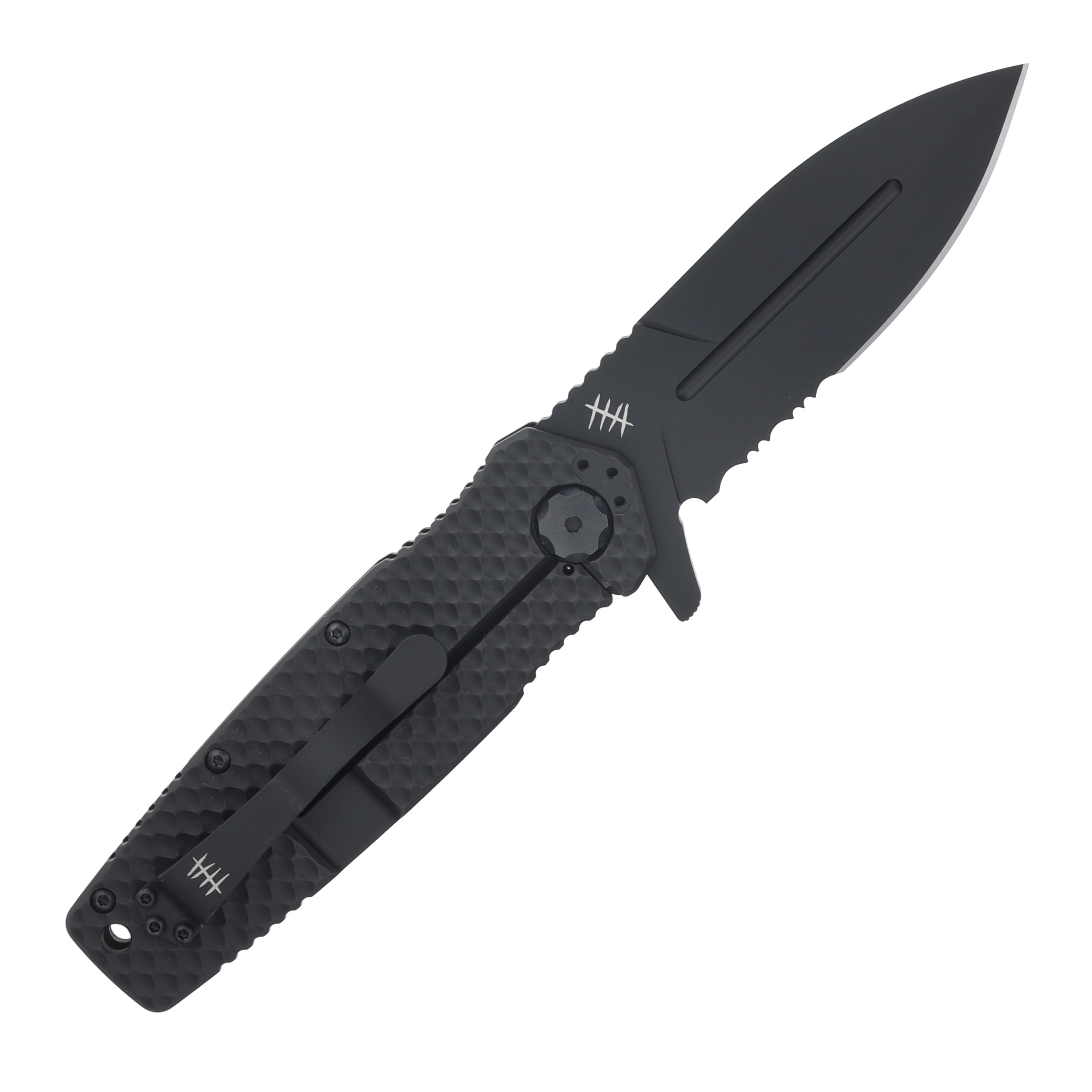 HHA MILSPEC Folder Series - Partially Serrated Spear Point/ Black/S35VN MILF05PSBLK View 2