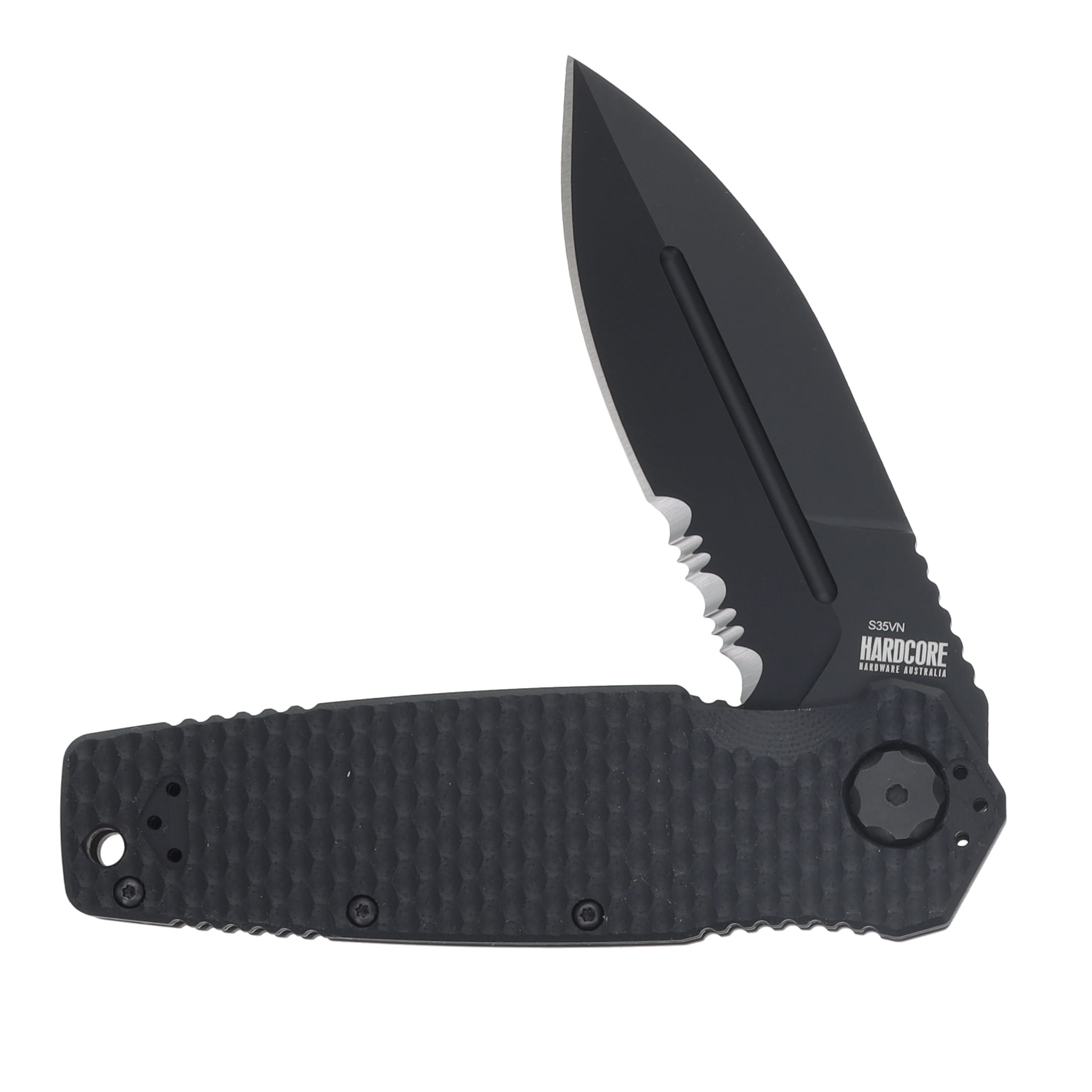 HHA MILSPEC Folder Series - Partially Serrated Spear Point/ Black/S35VN MILF05PSBLK View 3