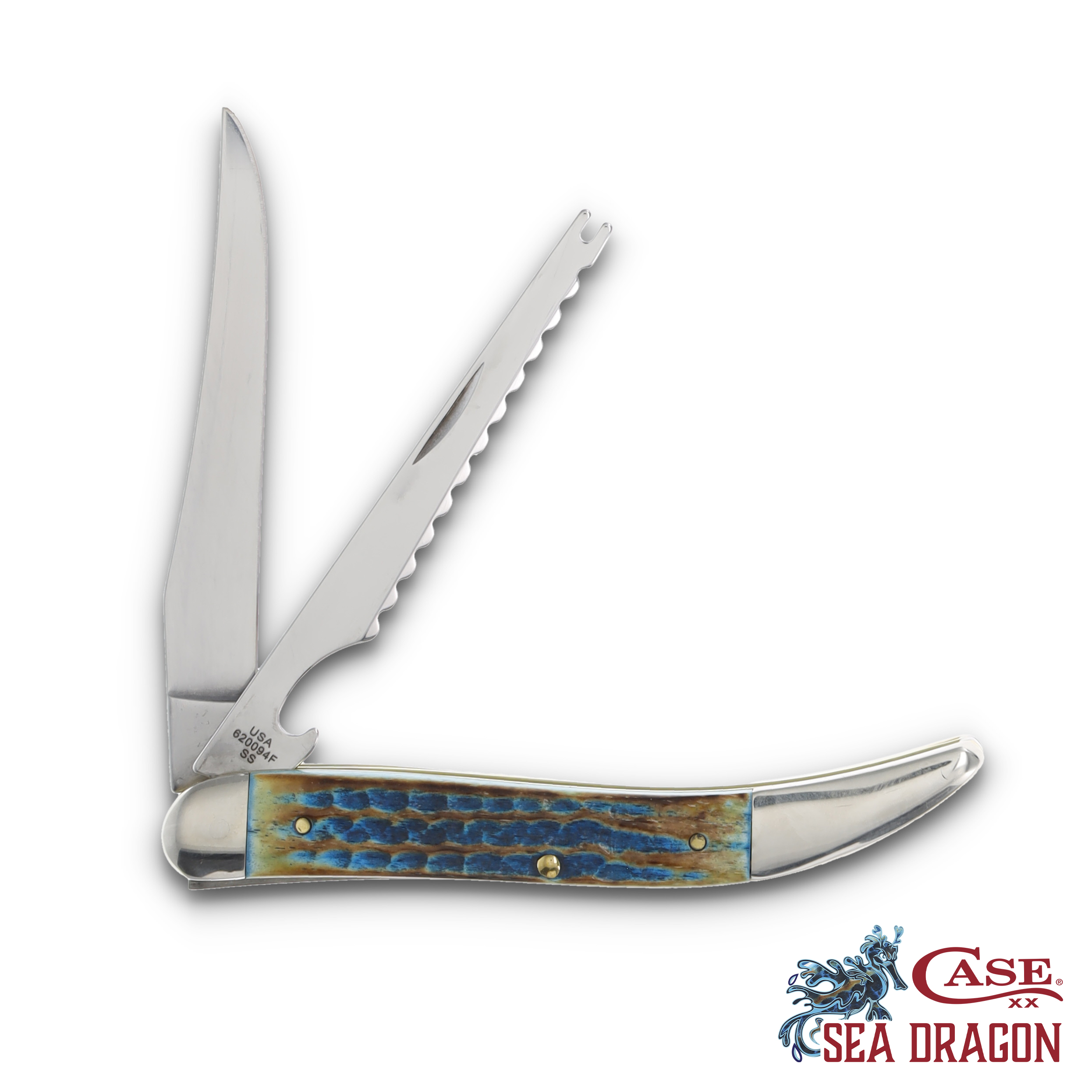 Case XX SMKW Exclusive Sea Dragon Folding Fishing Knife CA25232 View 2