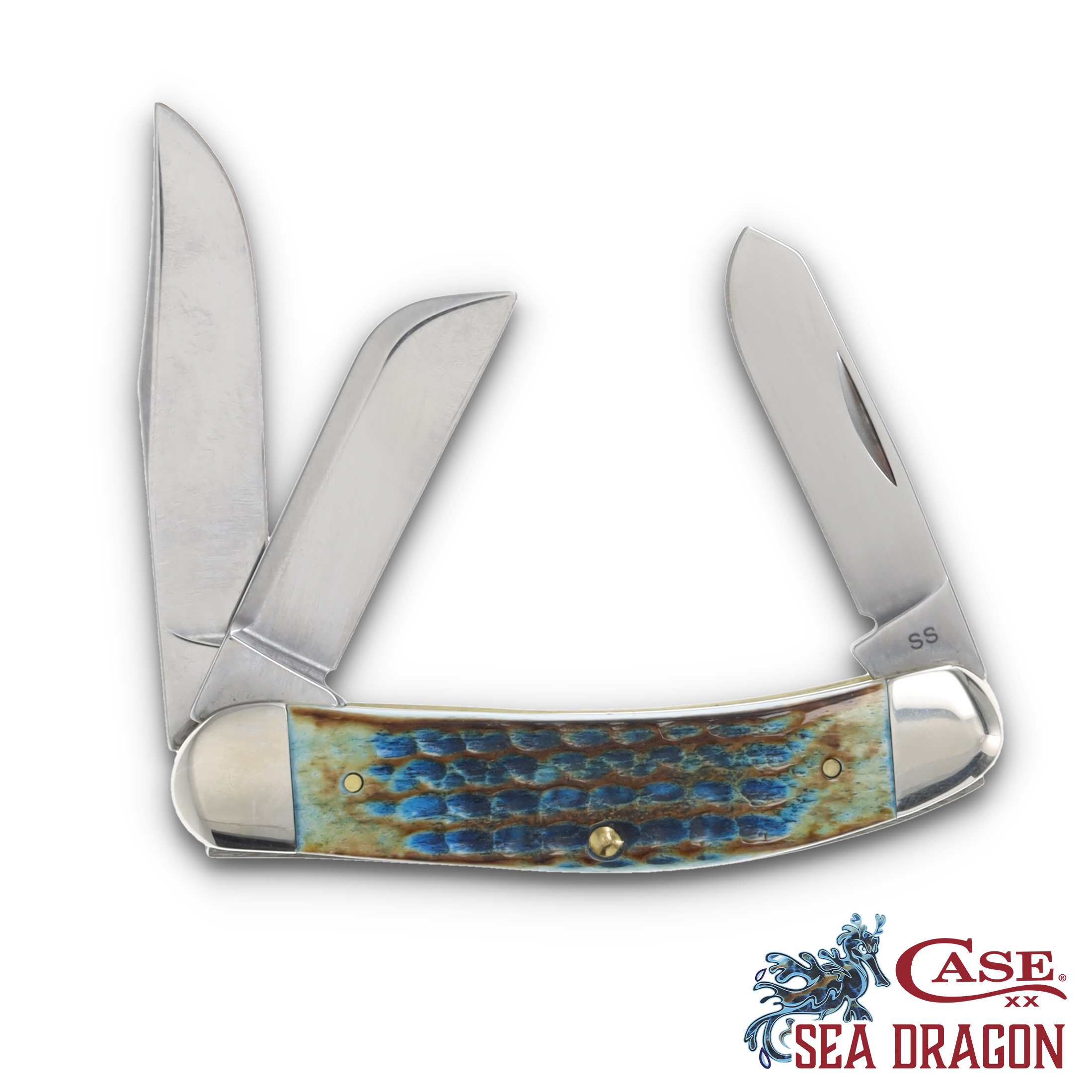 Case XX SMKW Exclusive Sea Dragon Sowbelly Stockman Folding Knife View 2