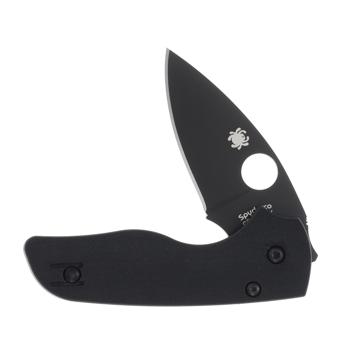 Spyderco Lil' Native Compression Lock Folding Knife Black 2.42in Plain Blade SPC230GPBBK View 3