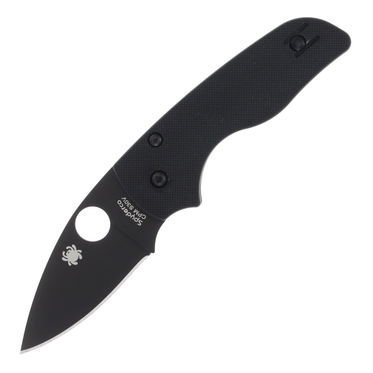 Spyderco Lil' Native Compression Lock Folding Knife Black 2.42in Plain Blade SPC230GPBBK View 1