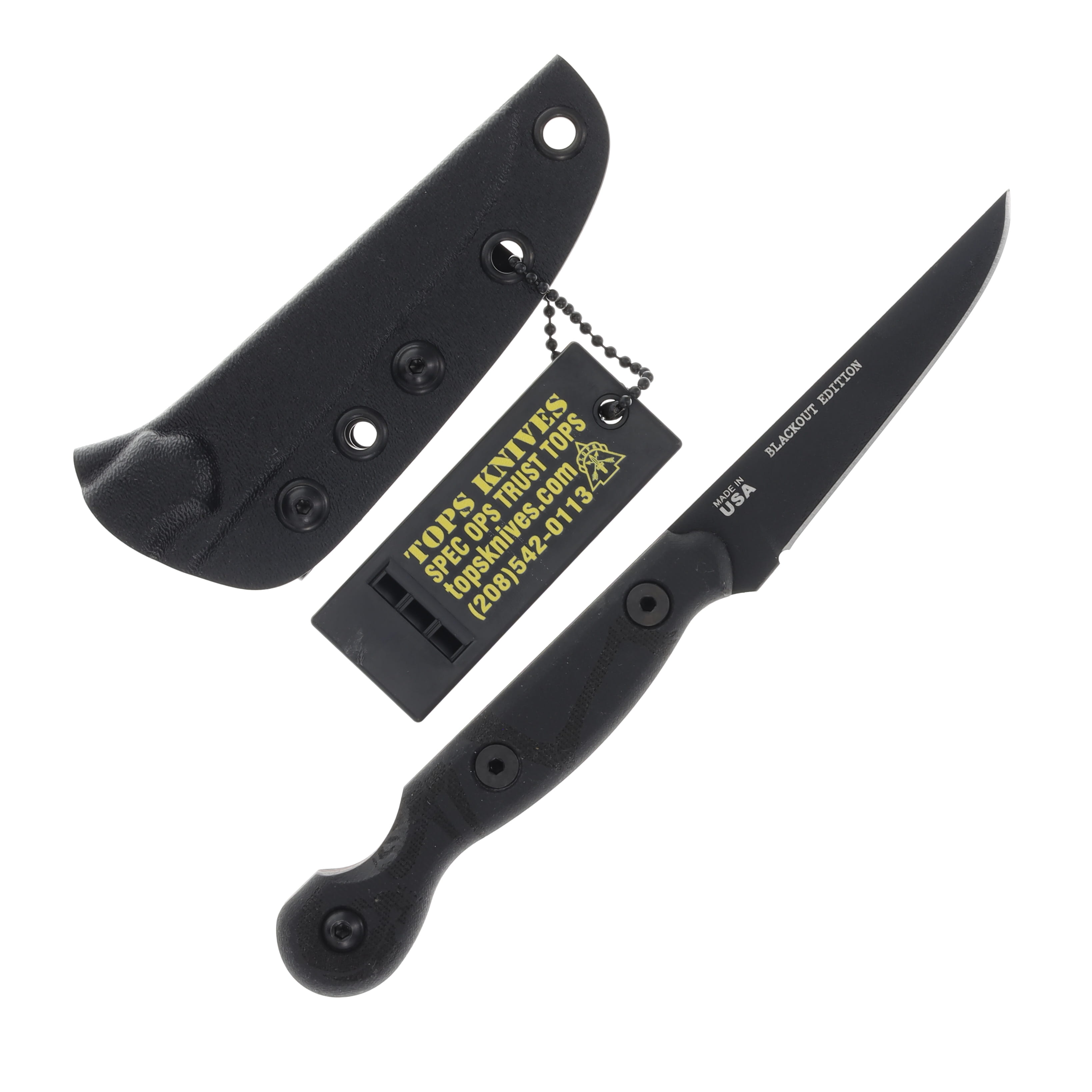 TOPS Knives El Pionero Blackout Edition Fixed Blade 3.38in Straight-back Blade TPELPO-02 View 2