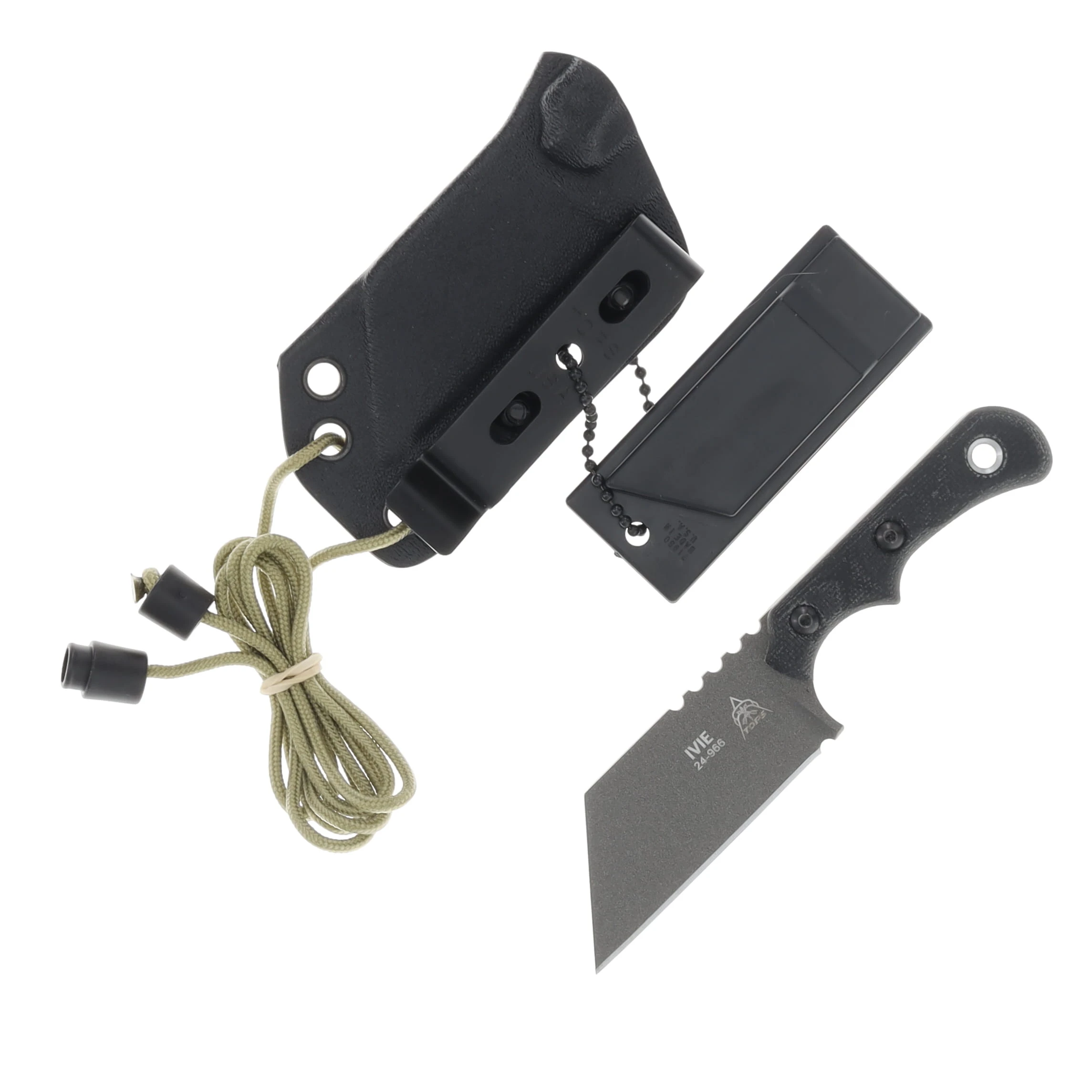 TOPS Knives Ivie Fixed Blade Knife 2.5in Tungsten Cerakote Wharncliffe TPIV-01 View 1