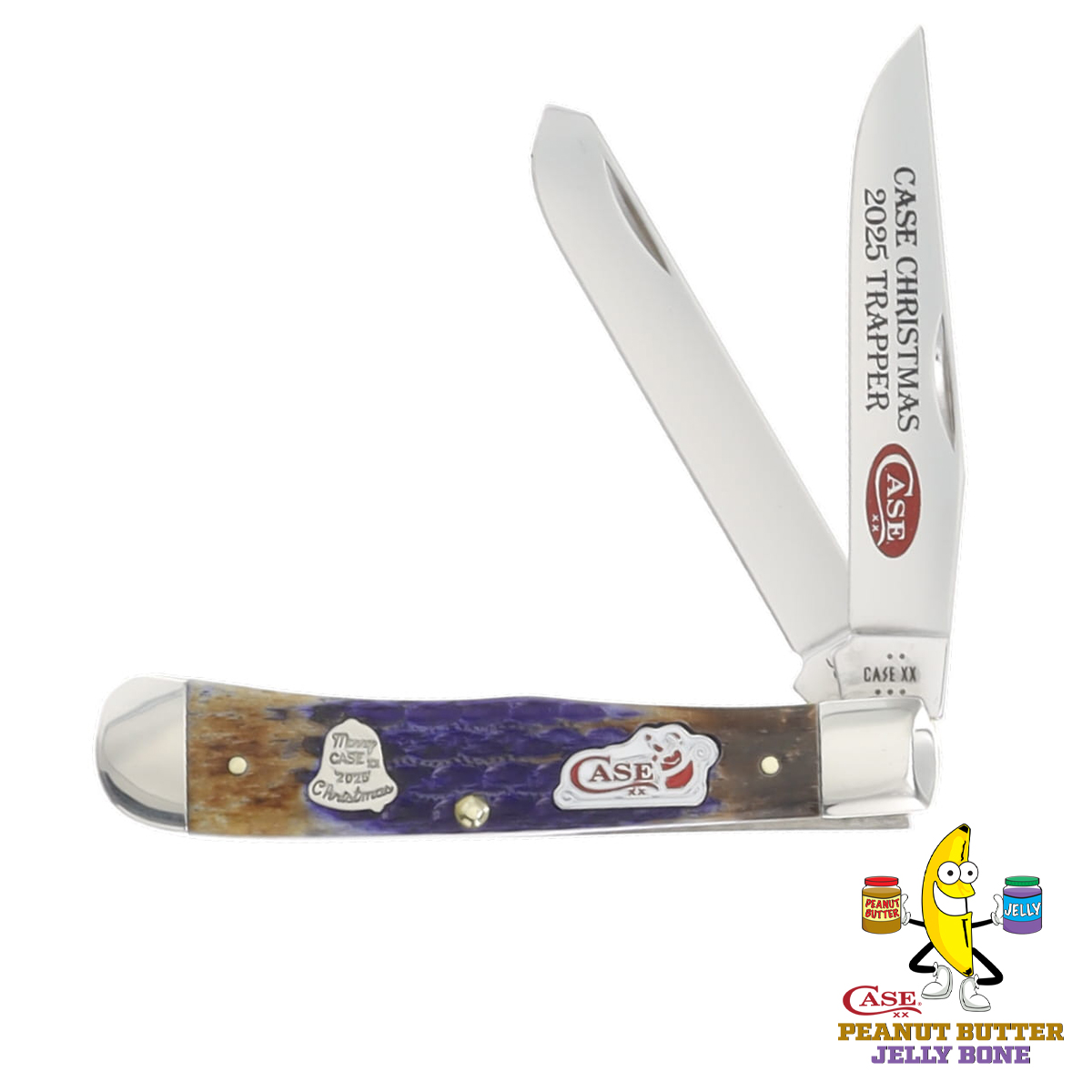 Case XX SMKW Exclusive Peanut Butter & Jelly Bone 2025 Christmas Trapper/Standard Bolsters CA26819 View 1