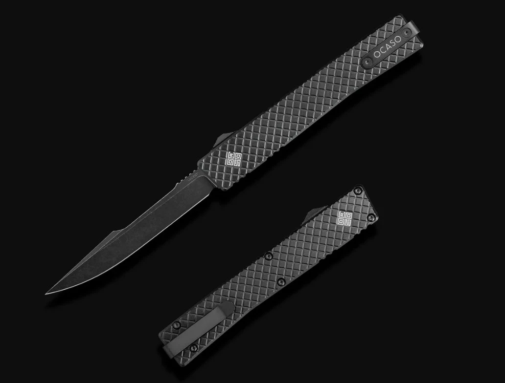 Ocaso Knives Lucent Out the Front Automatic Knife Large Satin AU18LLB View 7
