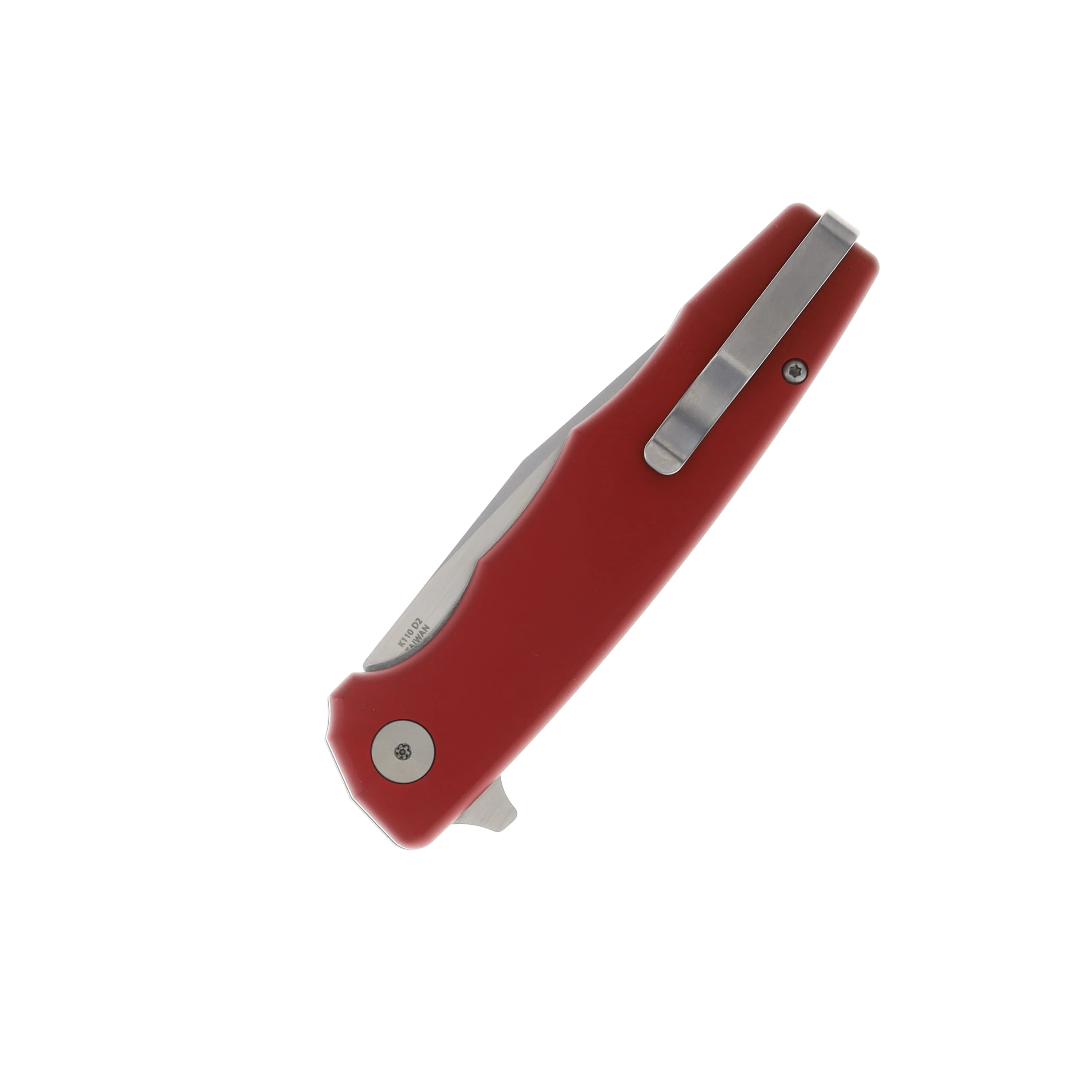 Ocaso Knives Strategy Folding Knife Red 3.5in Plain Satin Clip Point 29RDS View 2