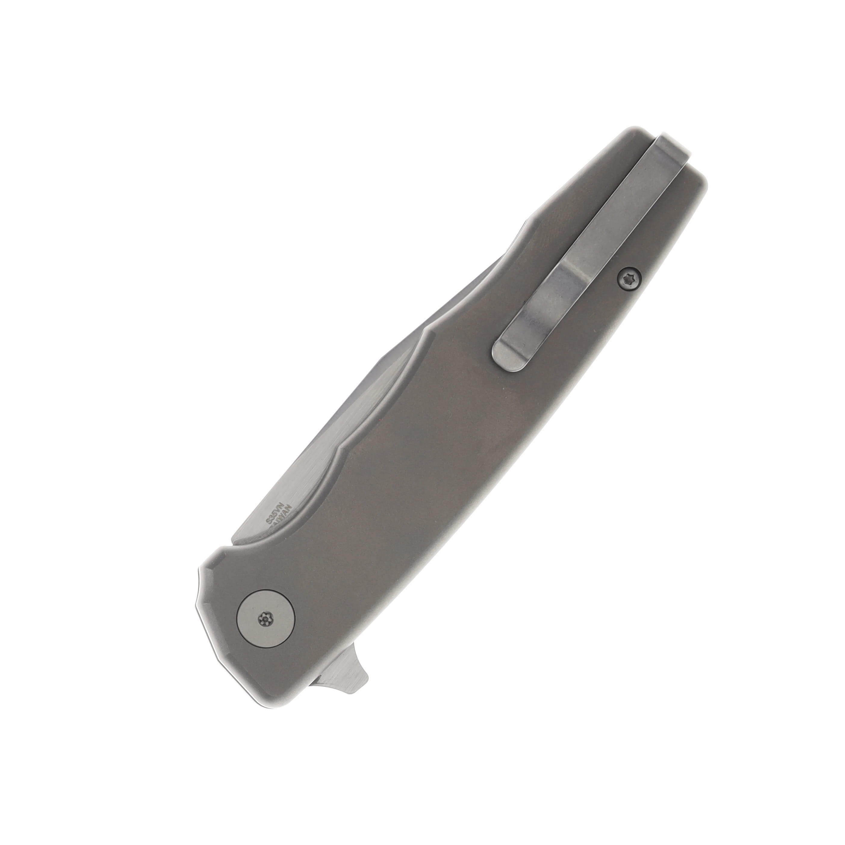 Ocaso Knives Strategy Folding Knife Satin S35VN Clip Point/Gray Titanium 29TIS View 2