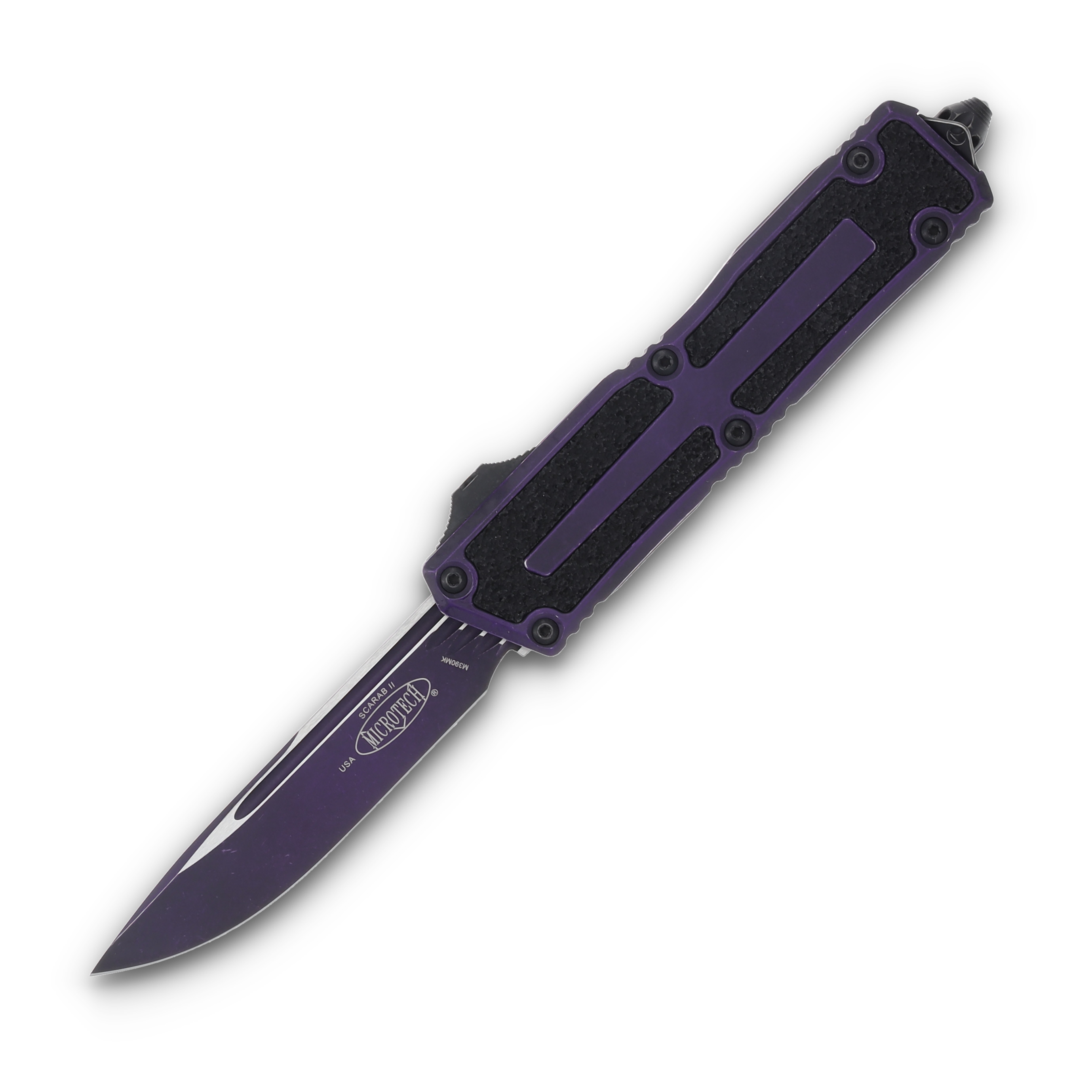 Microtech Scarab II Gen III Auto OTF Weathered Purple 3.95in Drop Point Blade AUMT12781WPU View 1