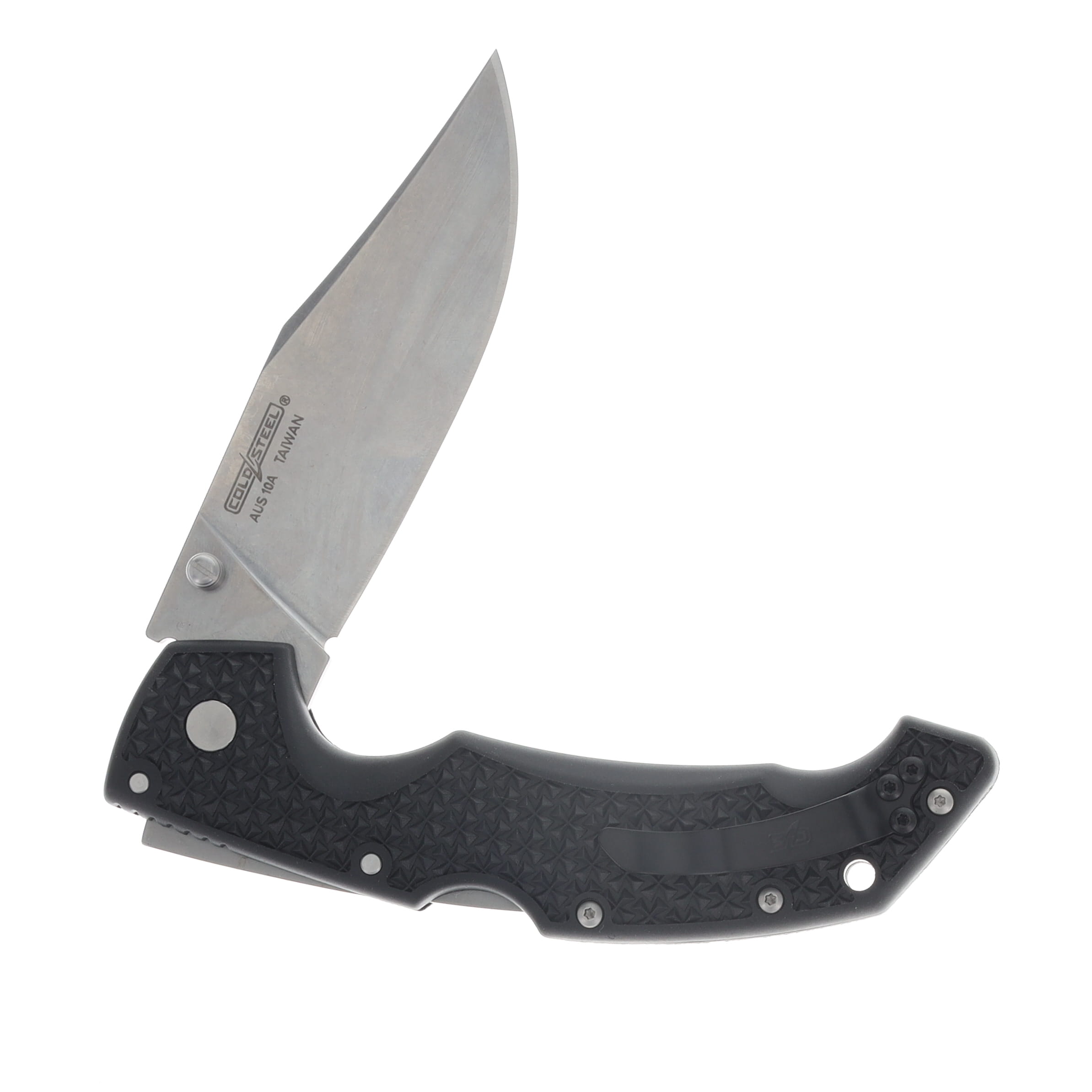 Cold Steel Large Voyager Folding Knife 4in Plain Stonewash Clip Point CS29AC View 4