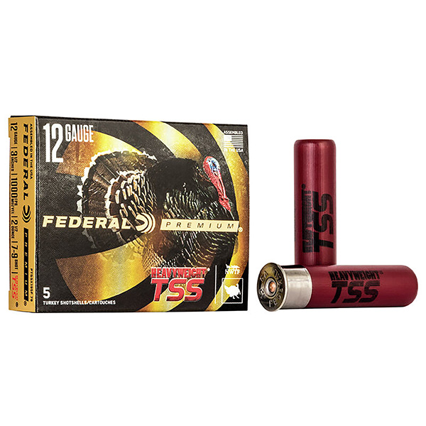 Federal Premium Turkey Heavyweight TSS 12 Gauge Shotshell 5 Rounds 3.50in 2-1/2oz  #7 #9 Tungsten Shot View 1