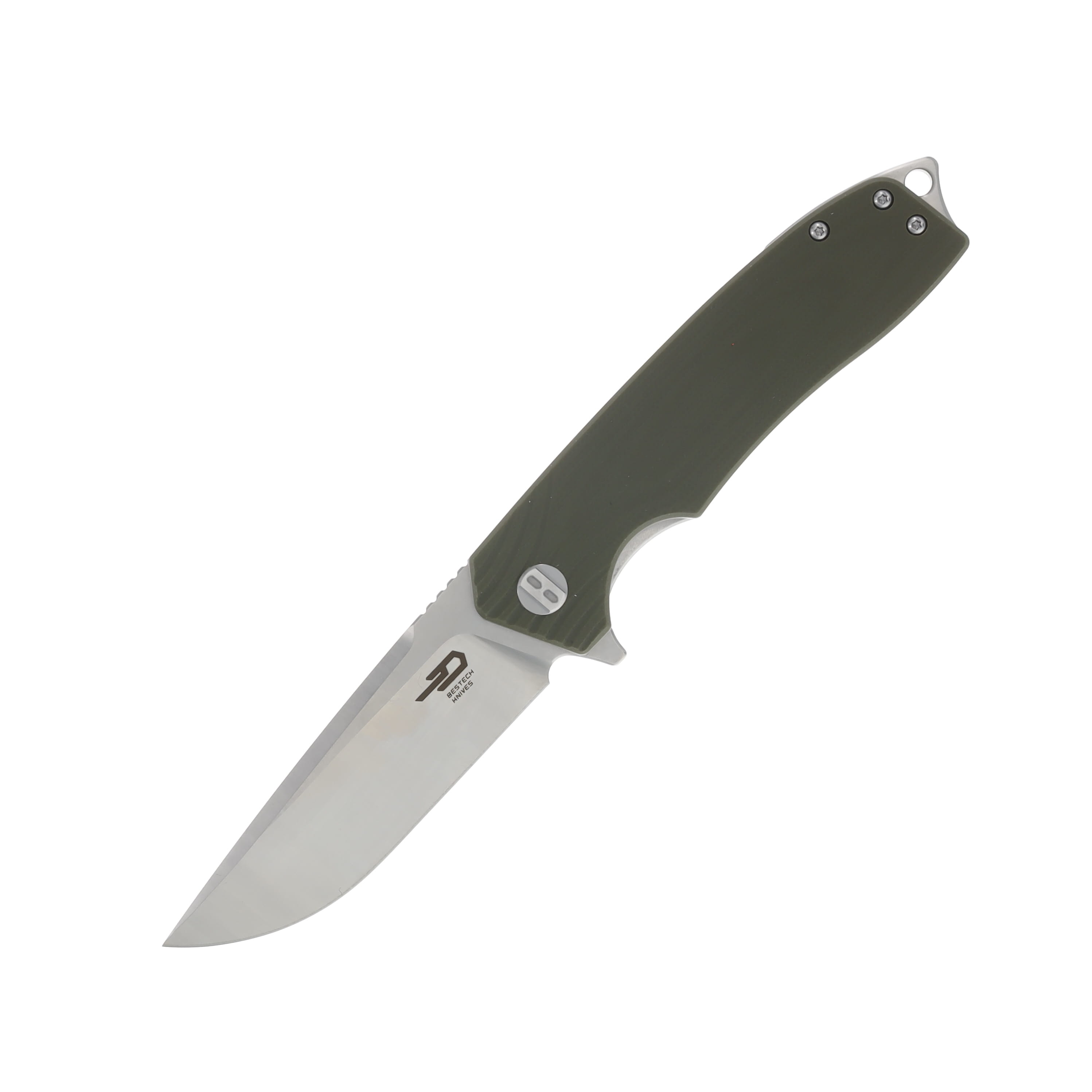 Bestech Knives Lion Army Green 3.47in Plain Dual Finish Drop Point BG01B View 1